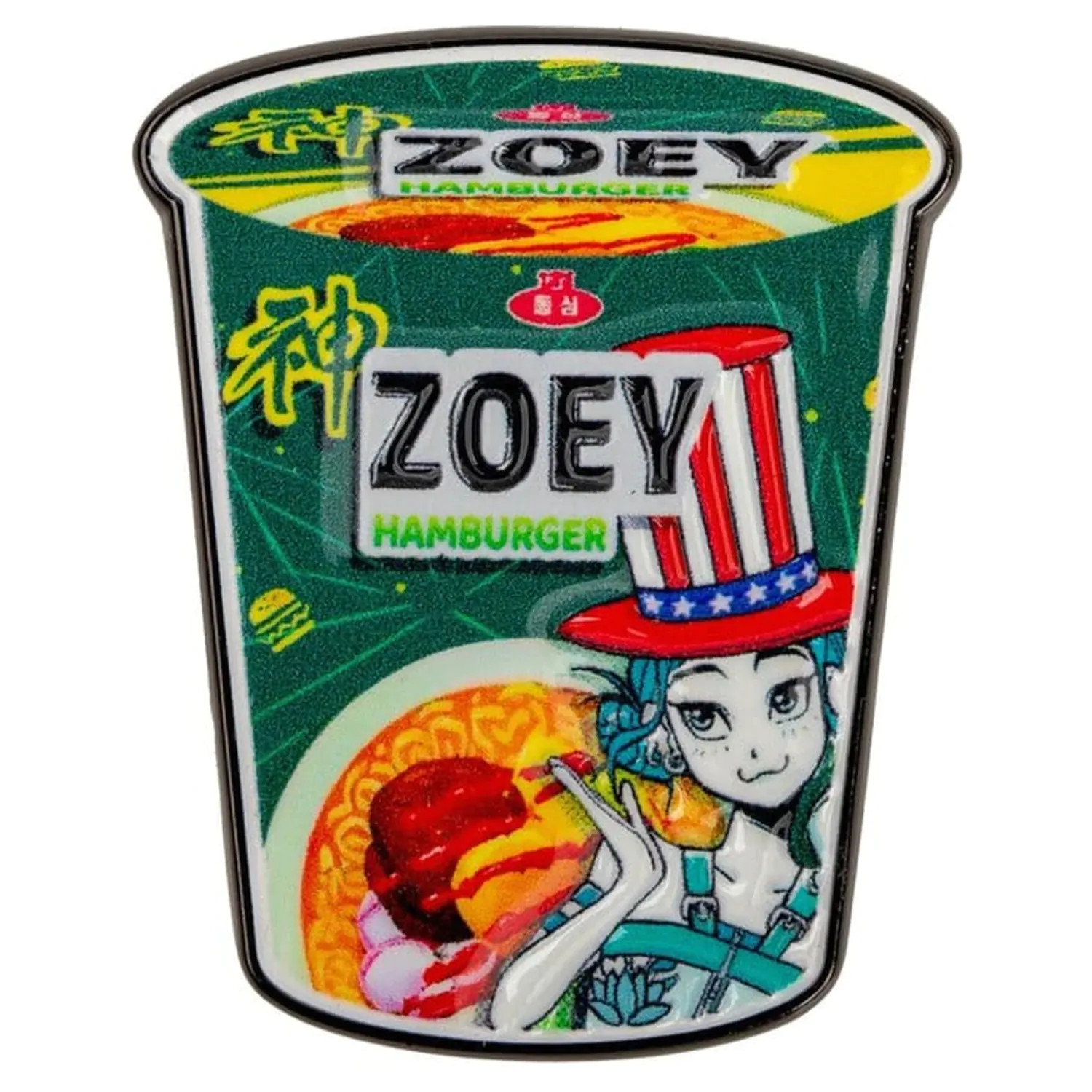 KPop Demon Hunters Pin Zoey Hamburger Noodles zdjęcie produktu
