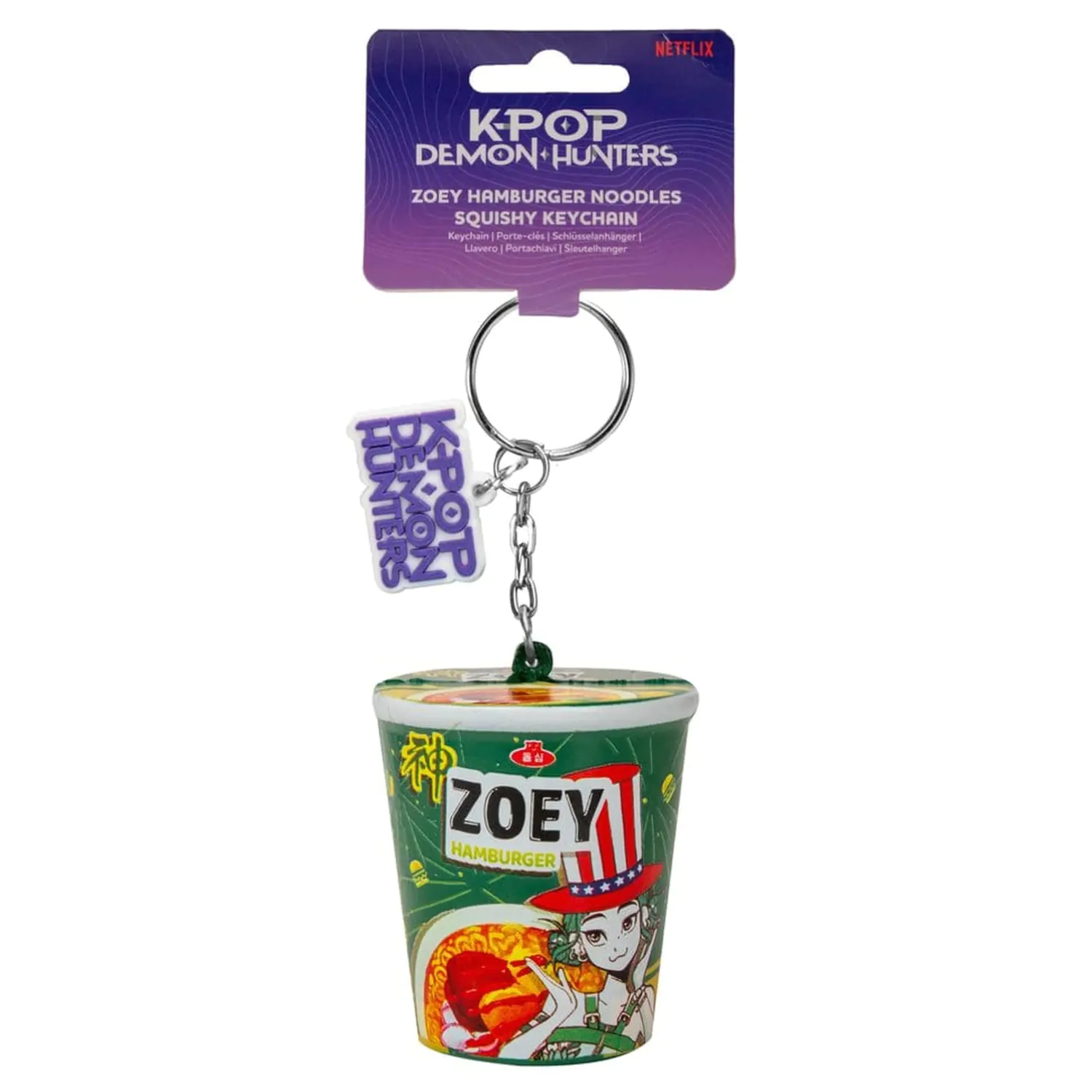 KPop Demon Hunters Gniotący brelok Zoey Hamburger Noodles zdjęcie produktu
