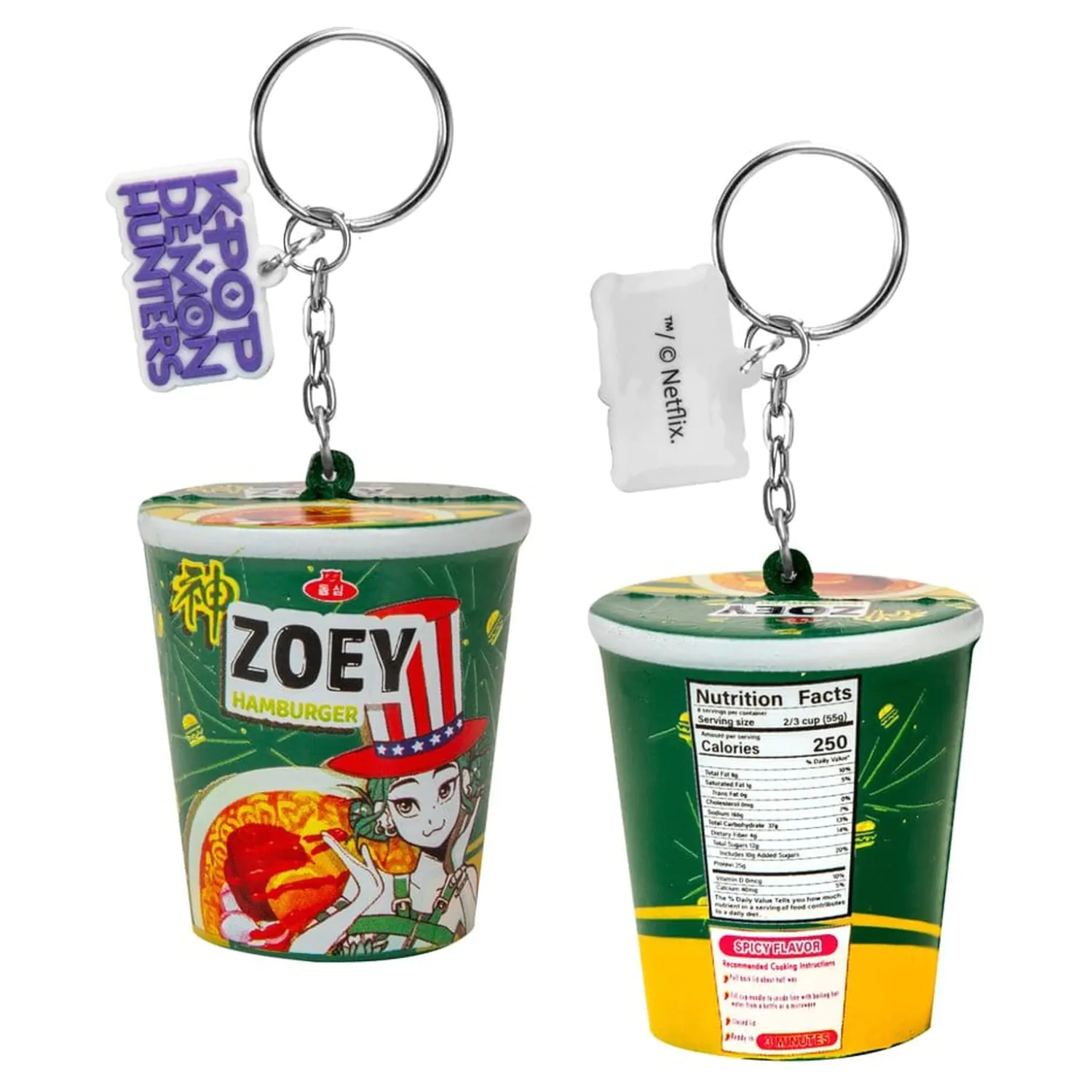 KPop Demon Hunters Gniotący brelok Zoey Hamburger Noodles zdjęcie produktu