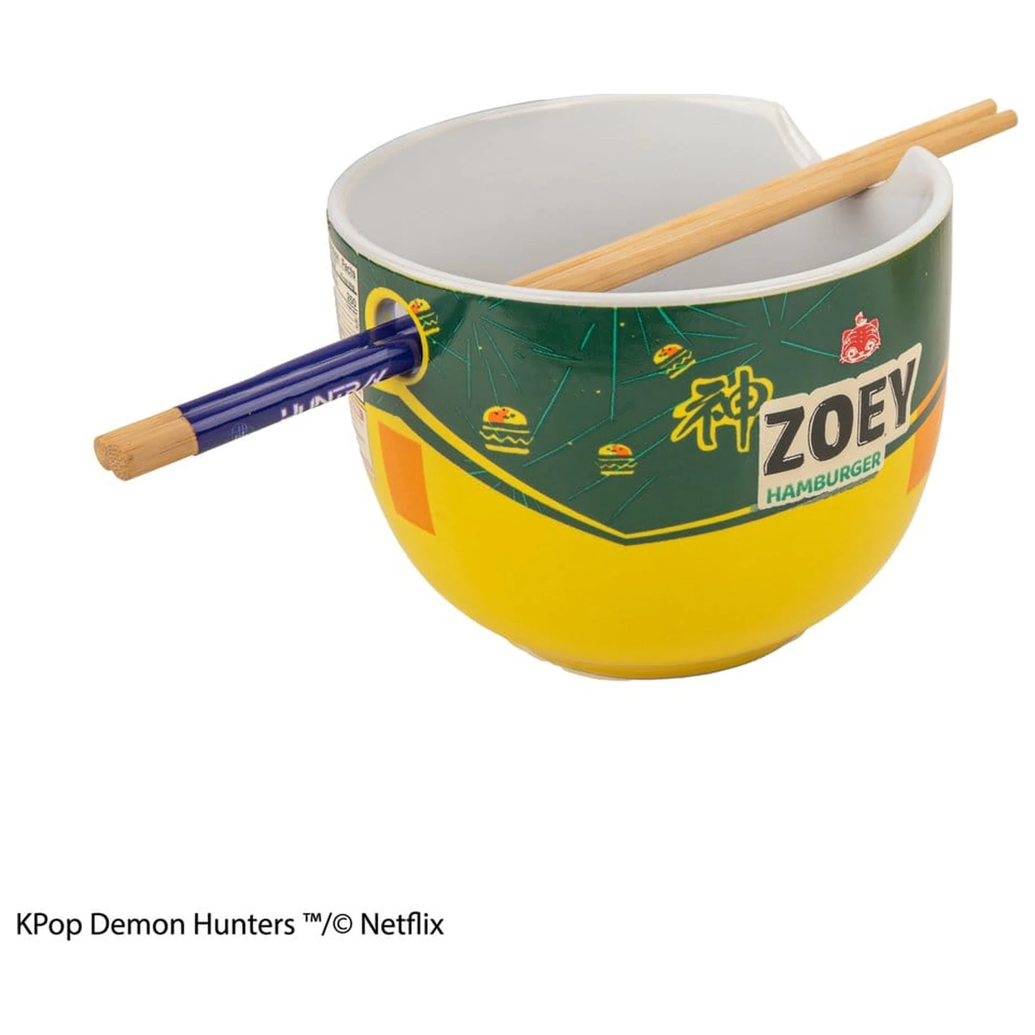 KPop Demon Hunters Miska na Ramen z pałeczkami Zoey Hamburger zdjęcie produktu