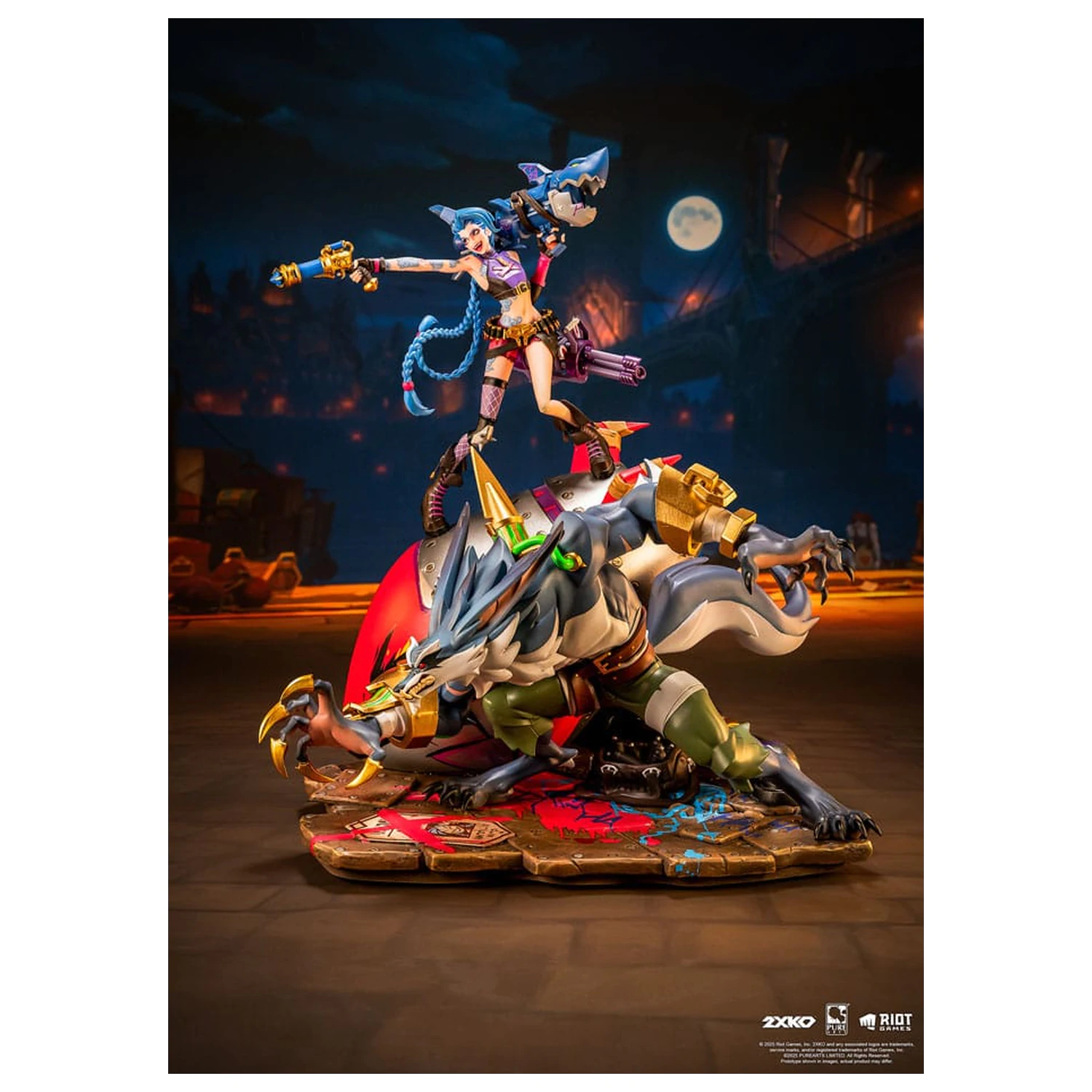 League of Legends Statuetka 1/10 2XKO Jinx & Warwick Diorama 37 cm zdjęcie produktu