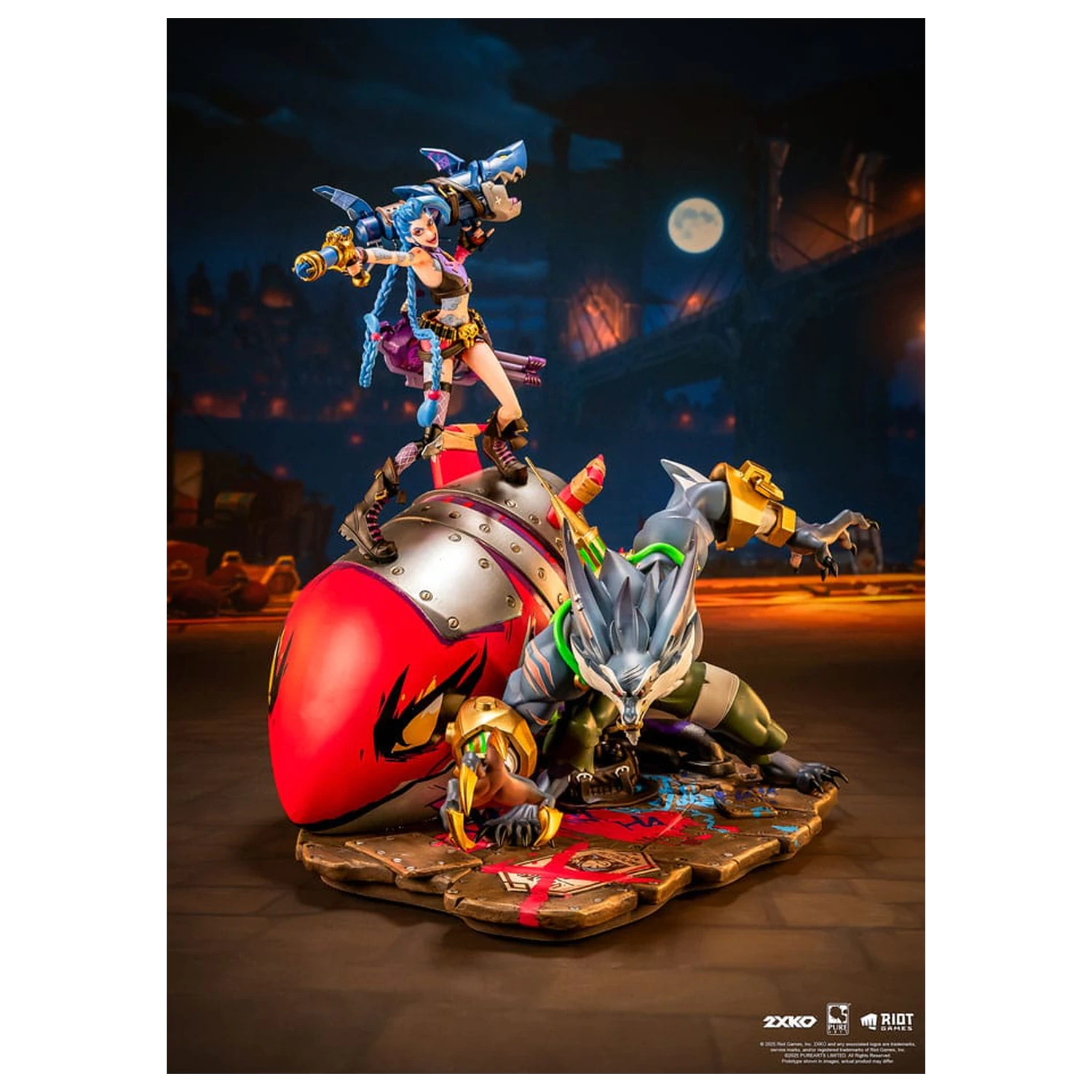 League of Legends Statuetka 1/10 2XKO Jinx & Warwick Diorama 37 cm zdjęcie produktu