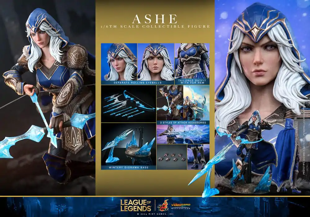 League of Legends arcydzieło gry wideo figurka akcji 1/6 Ashe 28 cm zdjęcie produktu