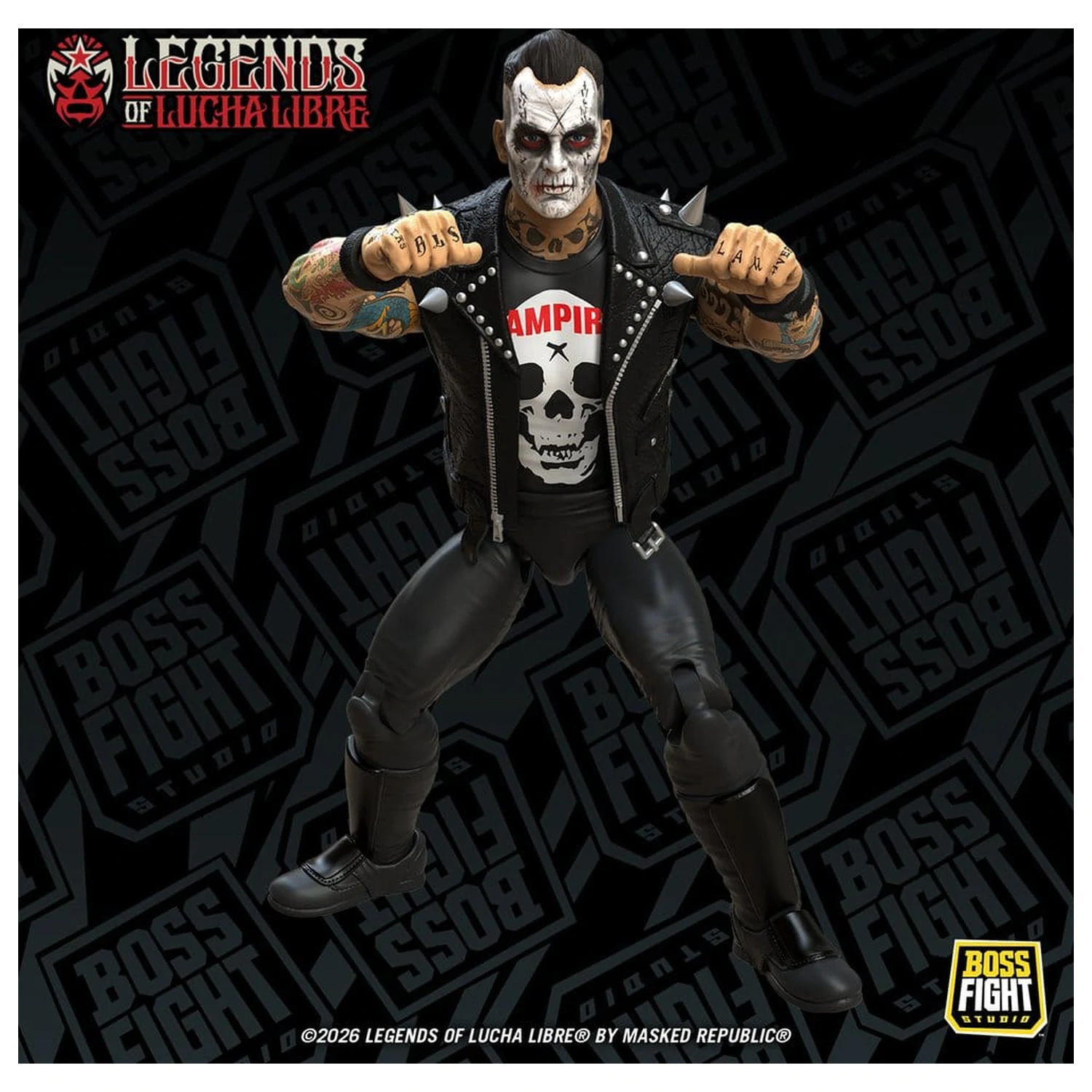 Figurka akcji Legends of Lucha Libre Fanaticos Vampiro Coffin Box Resurrected 15 cm zdjęcie produktu
