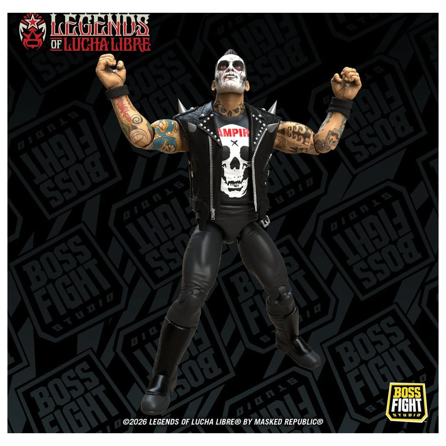 Figurka akcji Legends of Lucha Libre Fanaticos Vampiro Coffin Box Resurrected 15 cm zdjęcie produktu