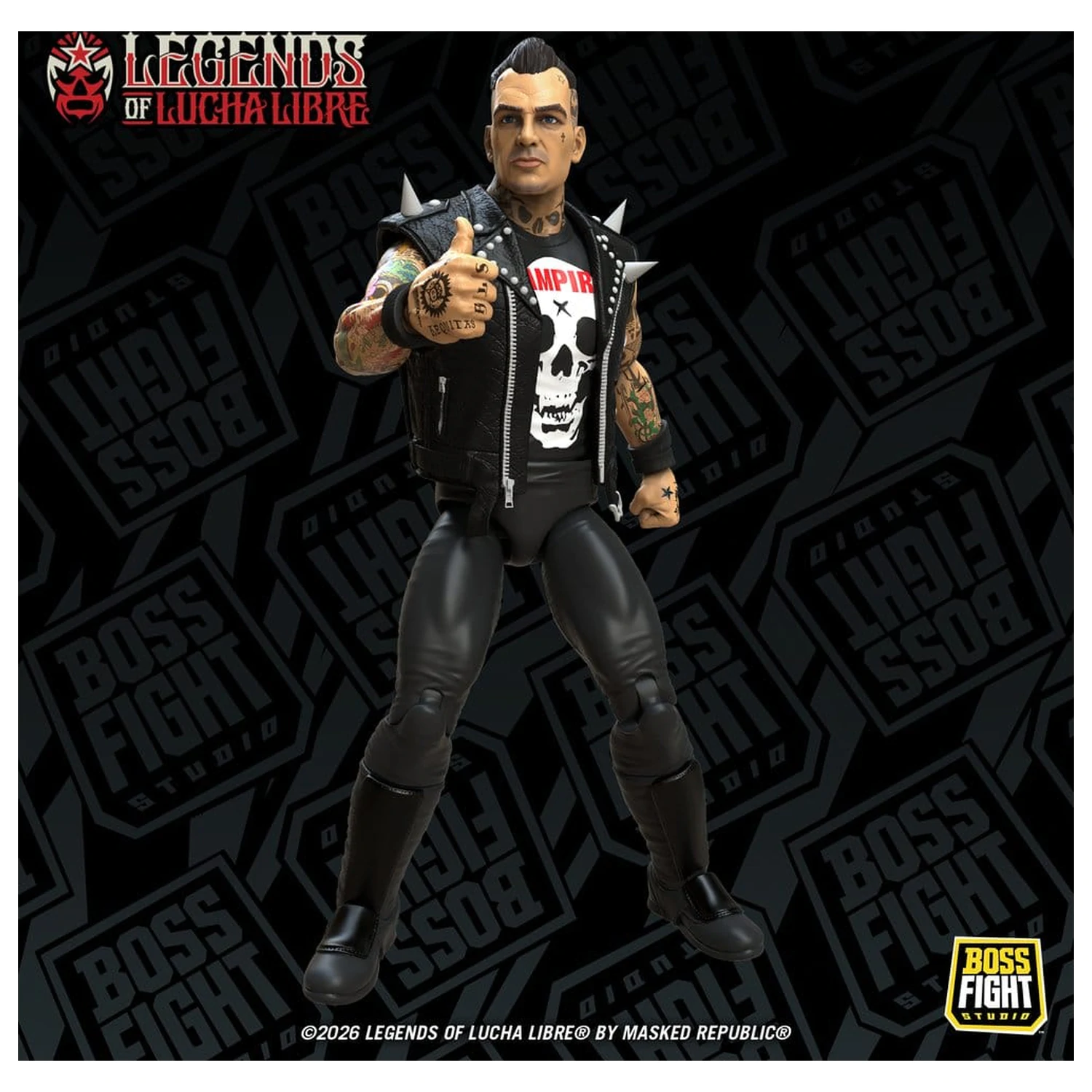 Figurka akcji Legends of Lucha Libre Fanaticos Vampiro Coffin Box Resurrected 15 cm zdjęcie produktu