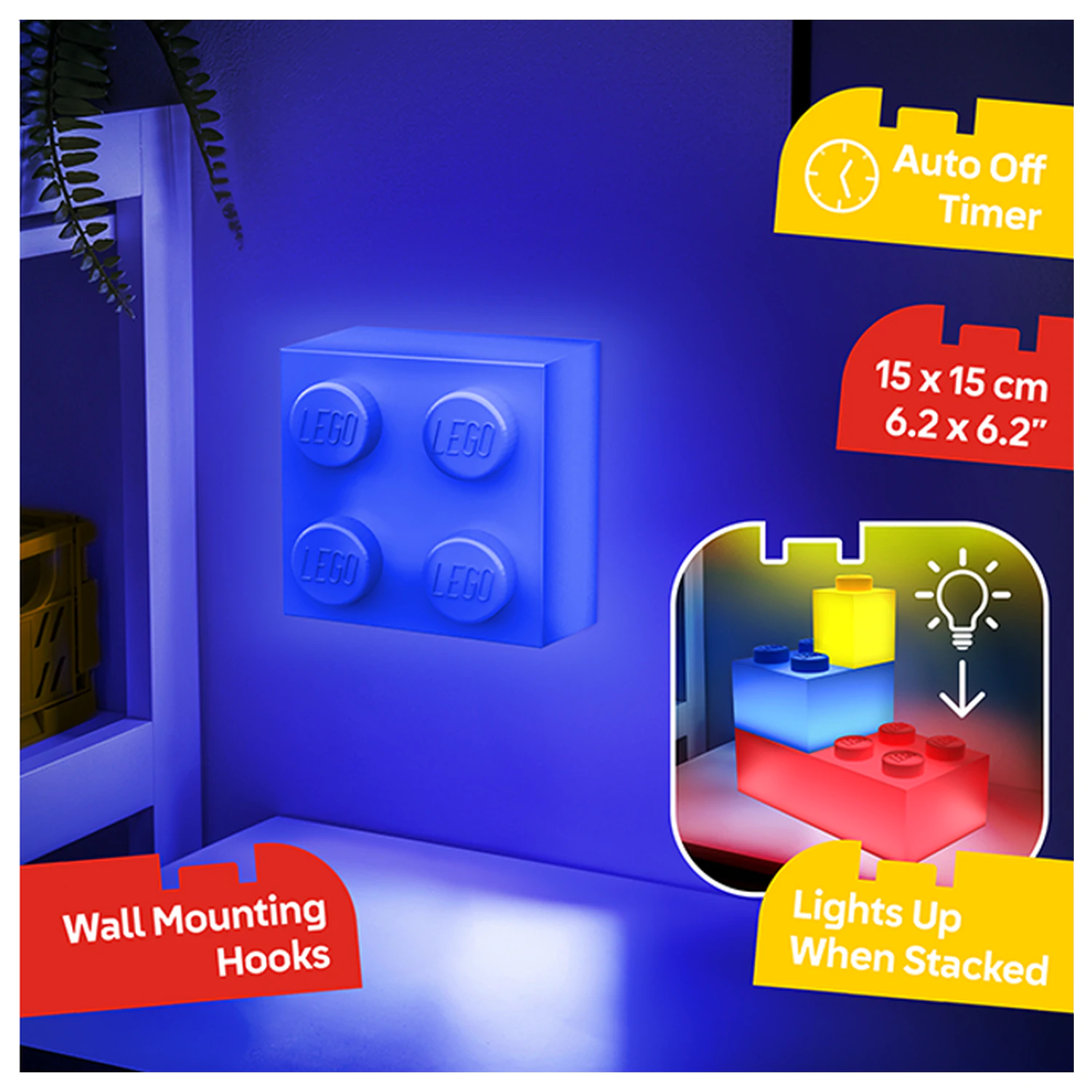 LEGO niebieski klocek 2x2 Light Brick zdjęcie produktu