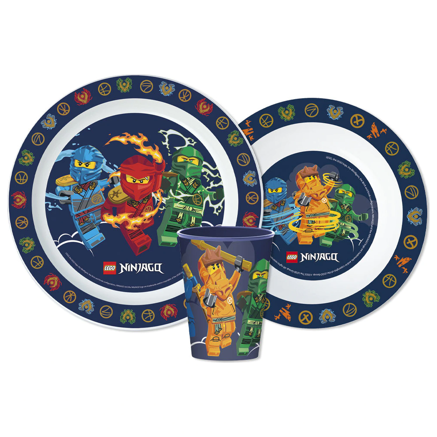 Lego Ninjago Elemental Dinner Set, zestaw z mikroplastiku, z kubkiem 260 ml zdjęcie produktu