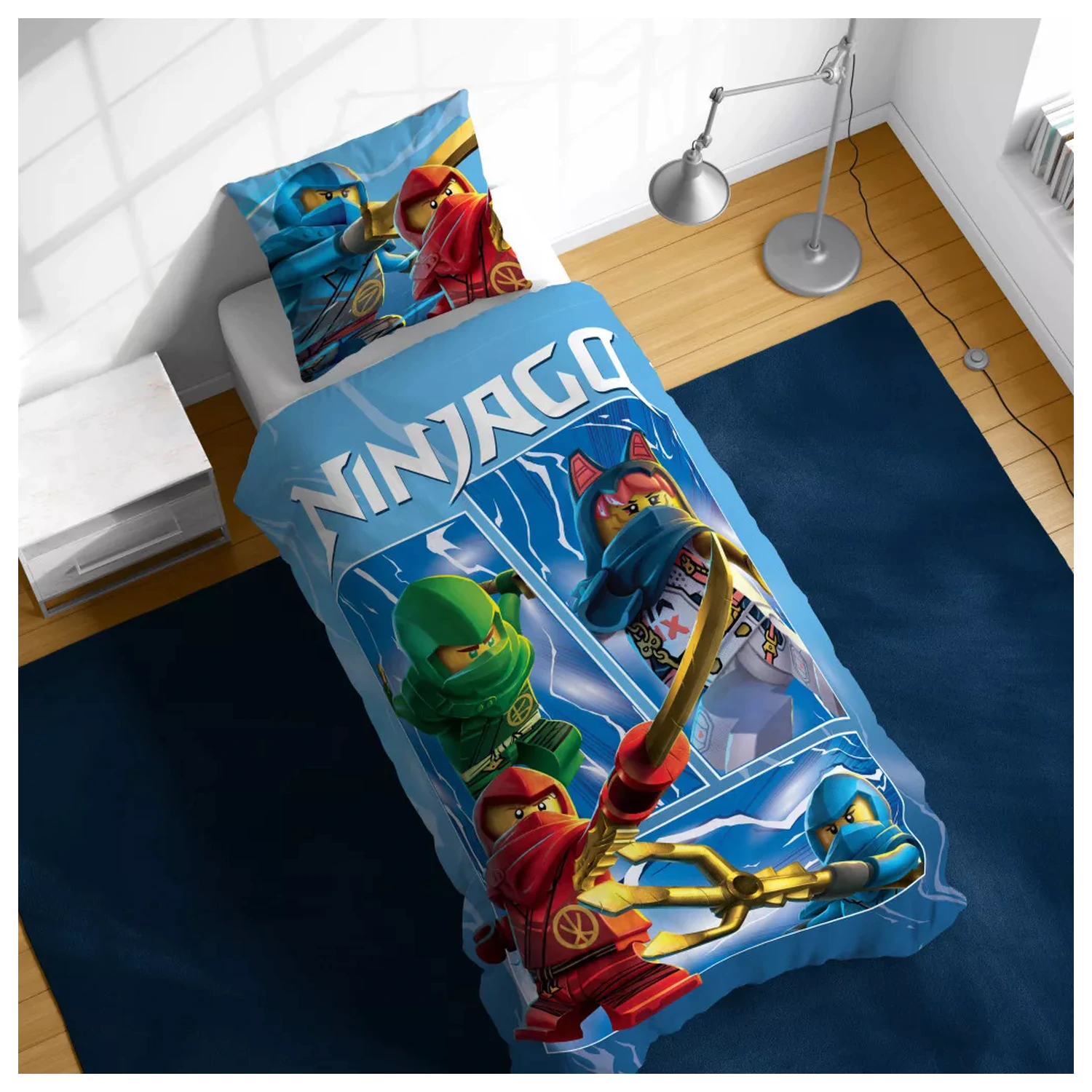 Lego Ninjago Warriors poszewka na kołdrę 140x200cm, poszewka na poduszkę 70x90cm zdjęcie produktu