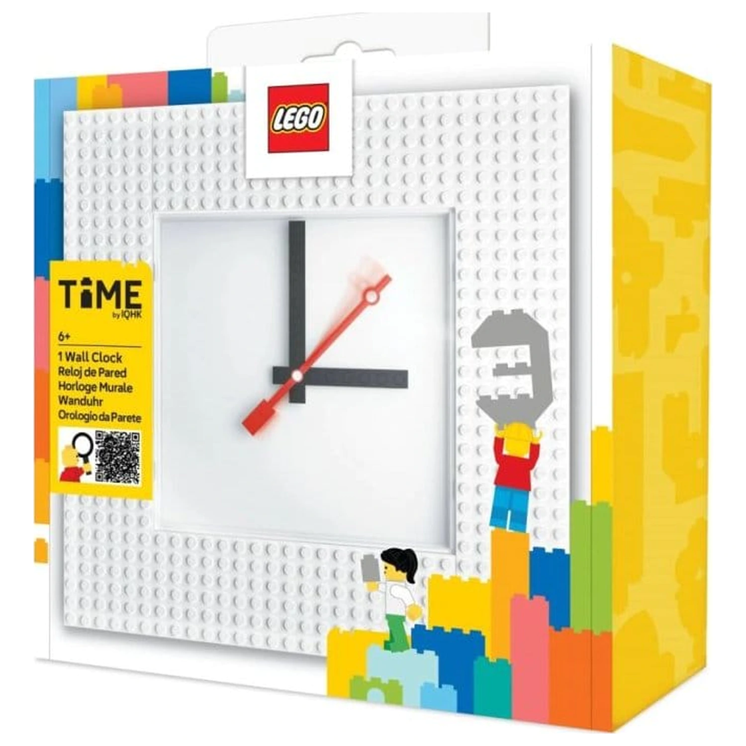 Lego Zegar Ścienny Time by IQHK Biały zdjęcie produktu