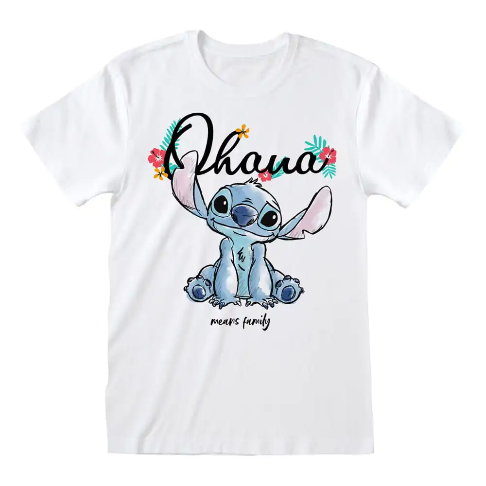 Lilo & Stitch T-Shirt Ohana Means Family Biała Koszulka zdjęcie produktu