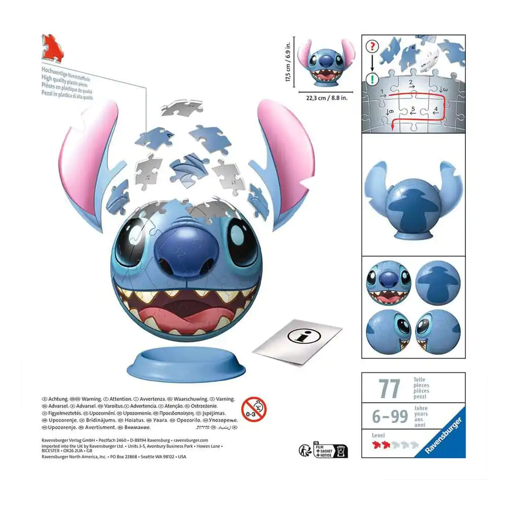 Lilo & Stitch 3D Puzzle Ball z Uszami Stitch (72 elementy) zdjęcie produktu