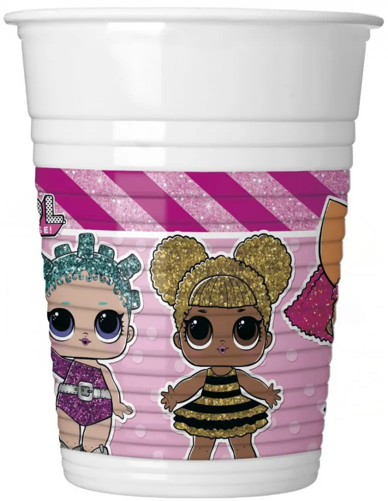 LOL Surprise Glitterati Kubki plastikowe, 8 sztuk, 200 ml zdjęcie produktu