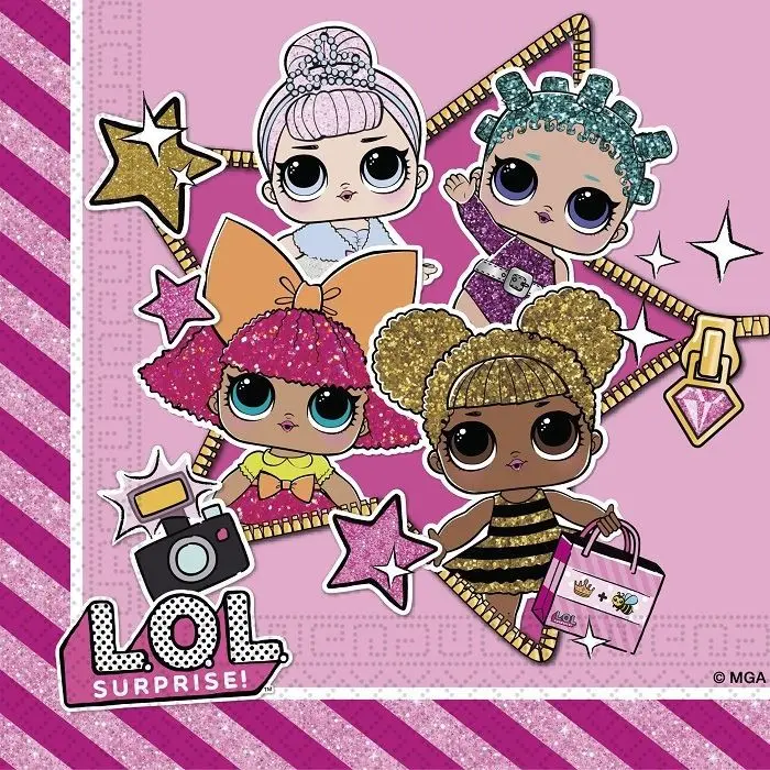 LOL Surprise Glitterati Serwetki 20 sztuk zdjęcie produktu