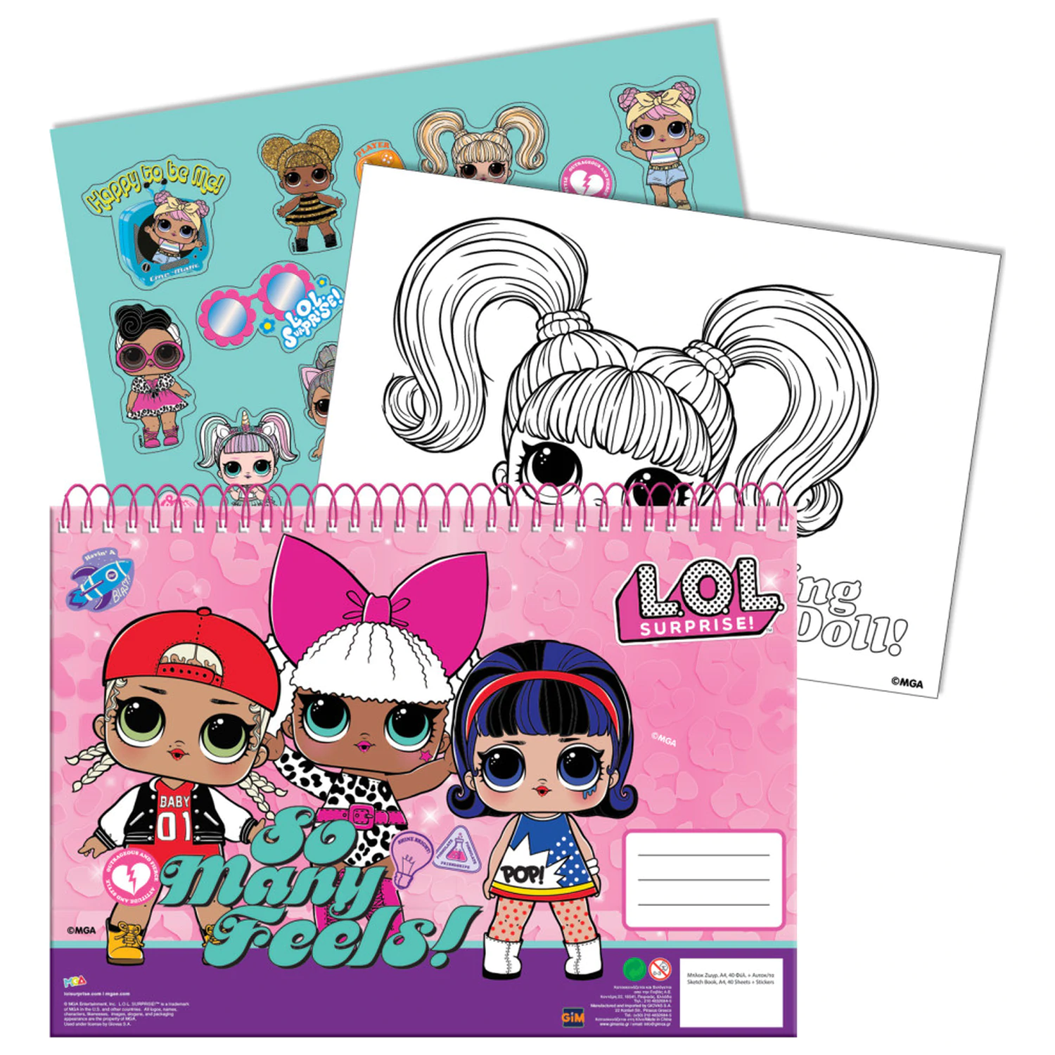 LOL Surprise Many Feels A/4 szkicownik spiralny 40 kartek z naklejkami zdjęcie produktu