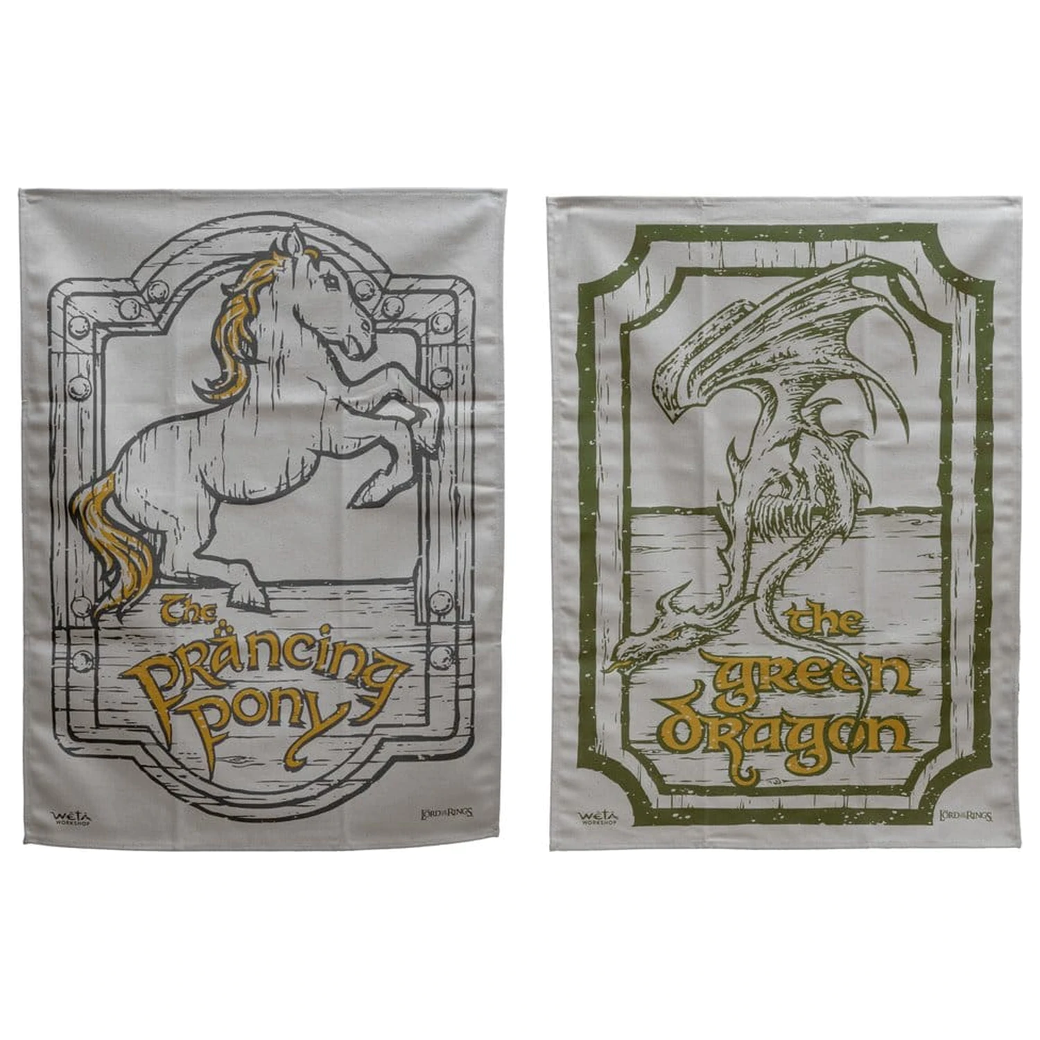 Lord of the Rings Zestaw 2 ściereczek Green Dragon & Prancing Pony 69 cm zdjęcie produktu