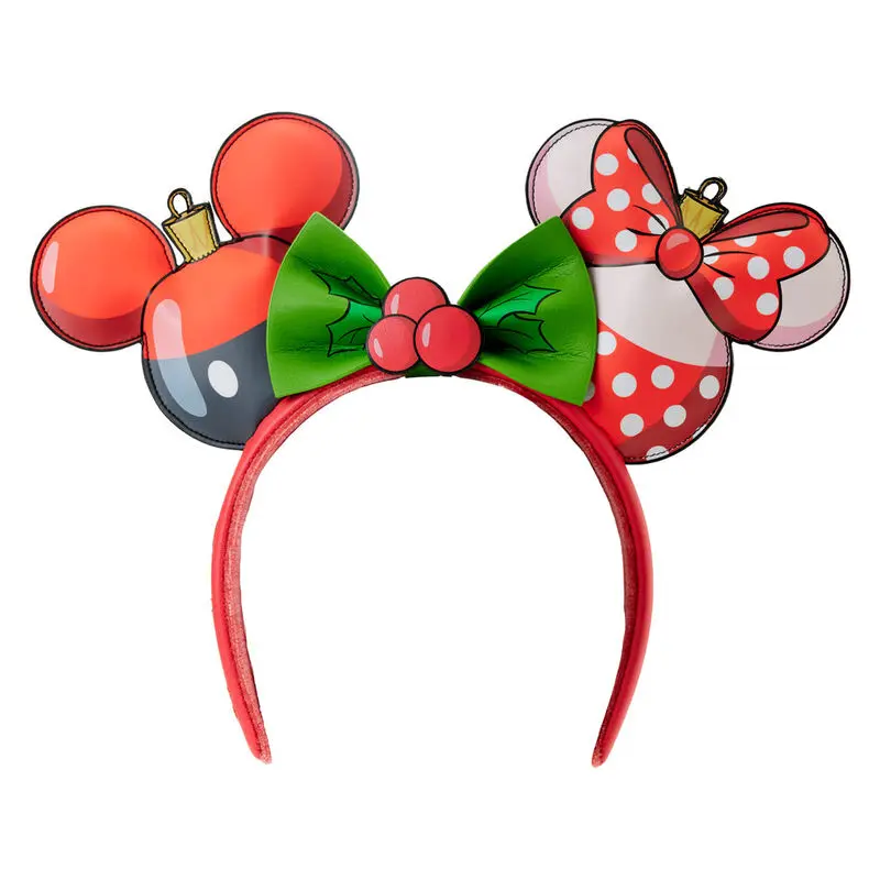 Loungefly Disney Mickey & Minnie Christmas opaska na głowę z uszami zdjęcie produktu