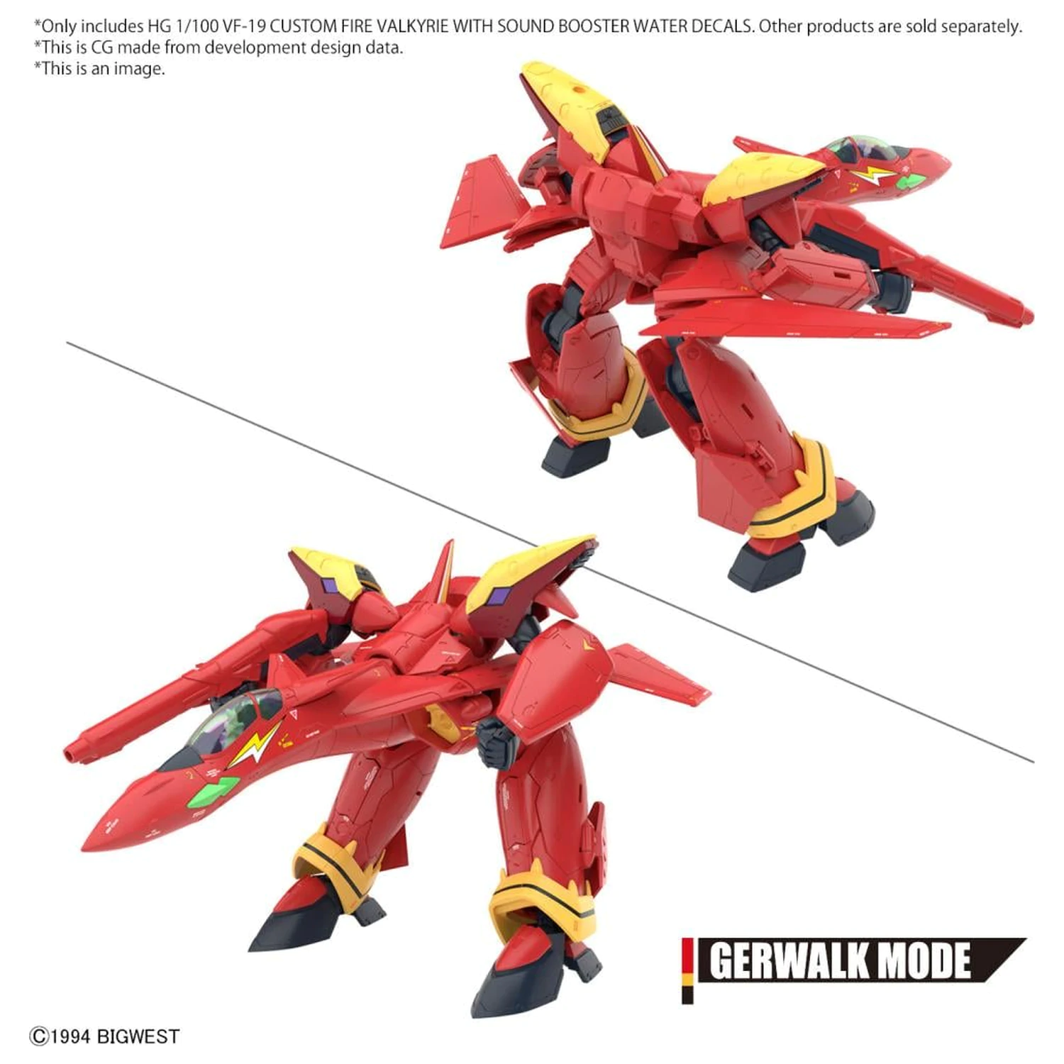 Macross HG 1/100 VF-19 Custom Fire Valkyrie kalkomanie wodne zestaw modelarski zdjęcie produktu