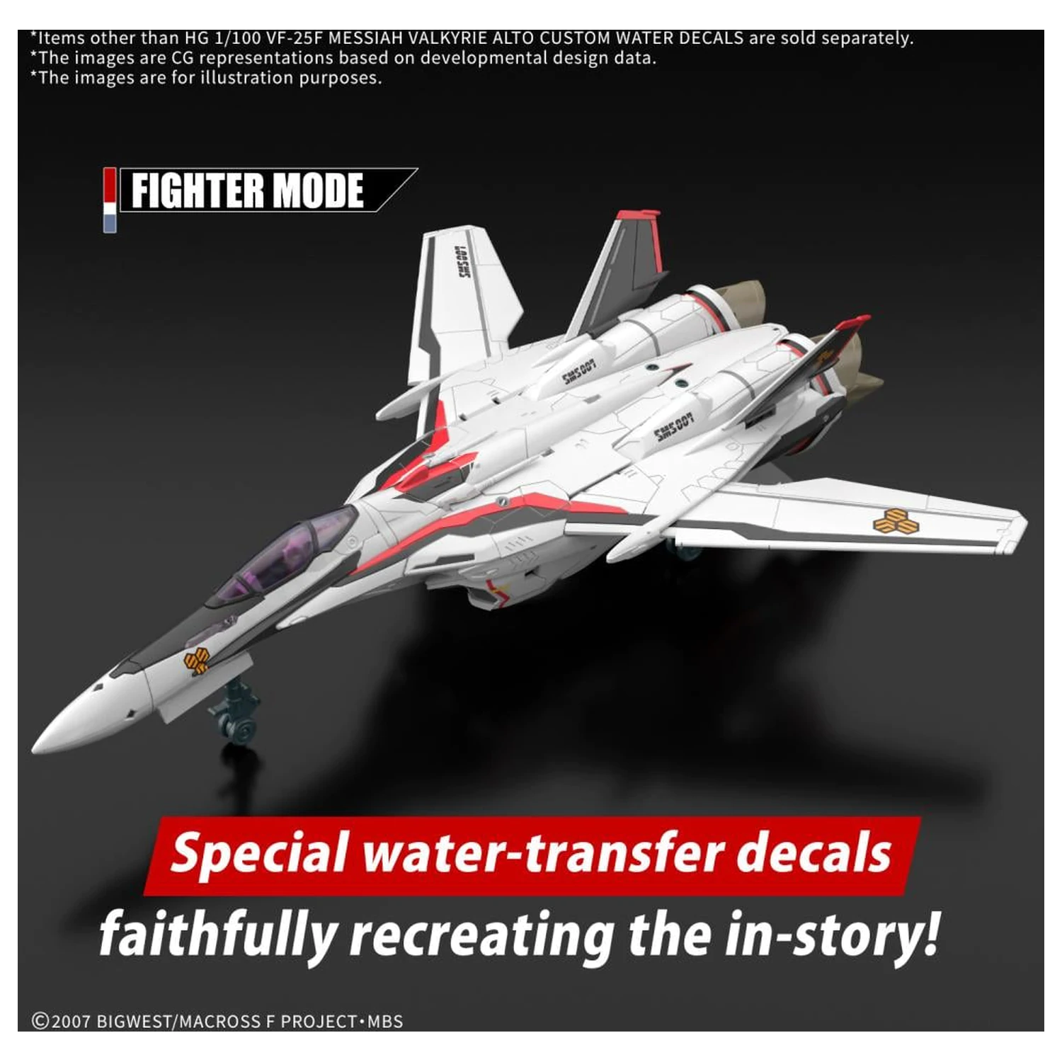 Macross HG 1/100 VF-25F Messiah Valkyrie Kalkomanie Wodne Model Zestaw zdjęcie produktu