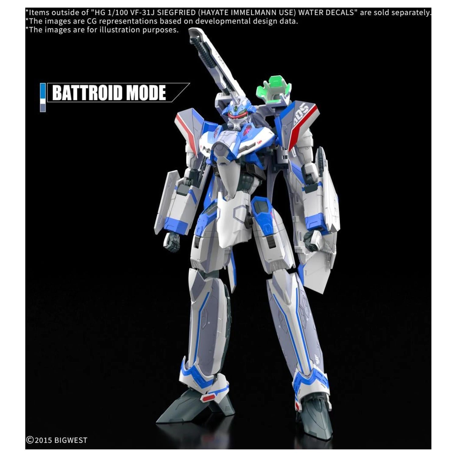 Macross HG 1/100 VF-31J Siegfried (Hayate Use) kalkomania wodna - zestaw modelarski zdjęcie produktu