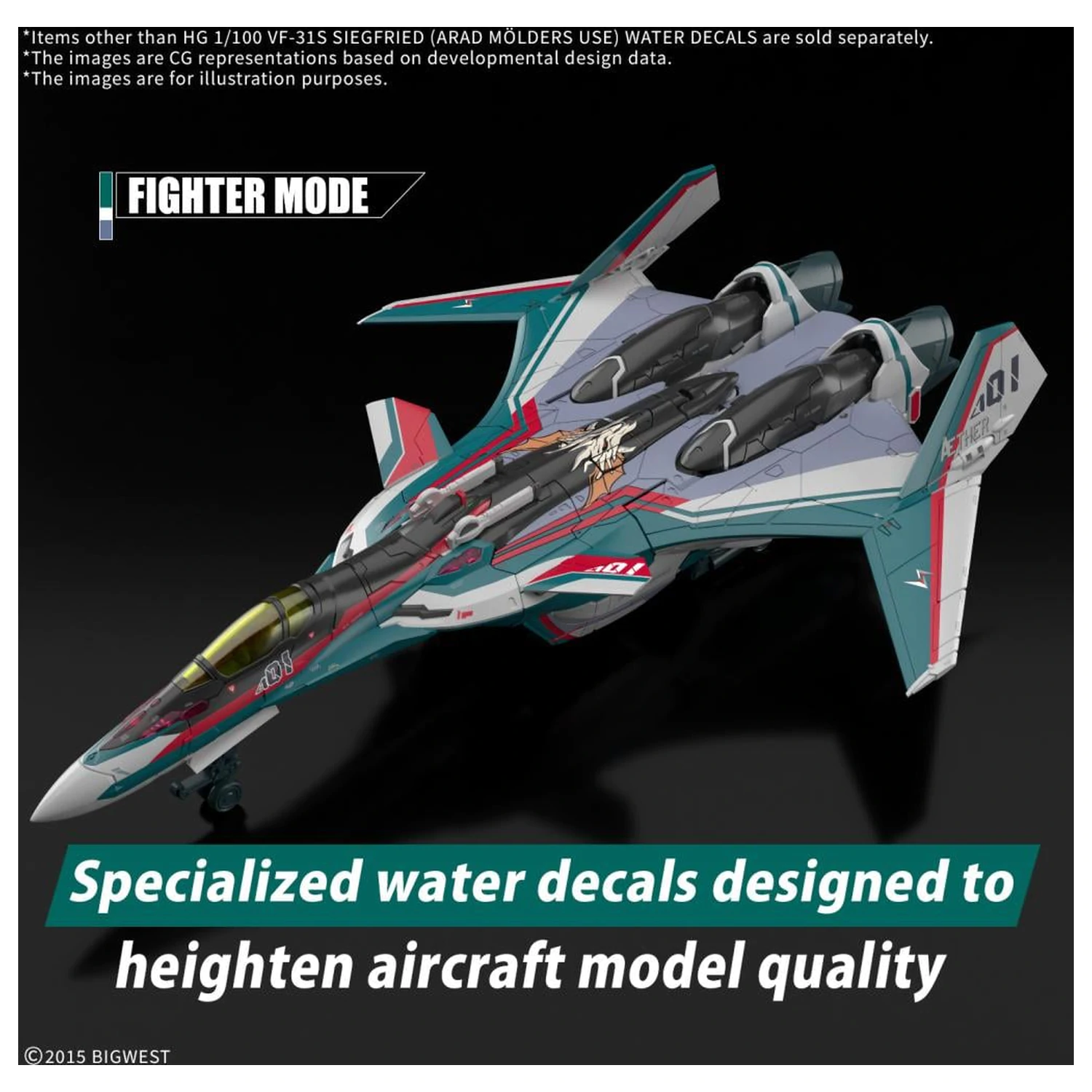 Macross HG 1/100 VF-31S Siegfried Water Decals zestaw modeli zdjęcie produktu
