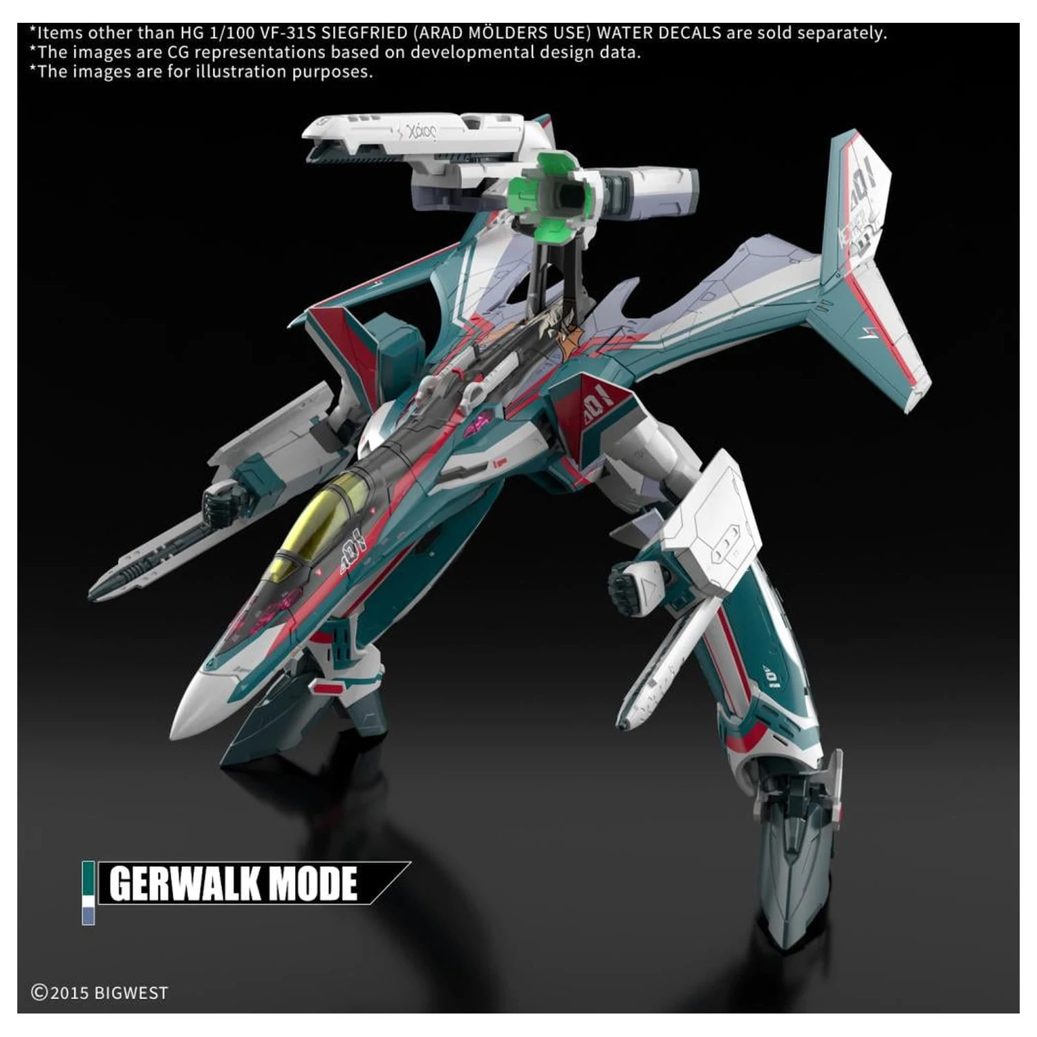 Macross HG 1/100 VF-31S Siegfried Water Decals zestaw modeli zdjęcie produktu