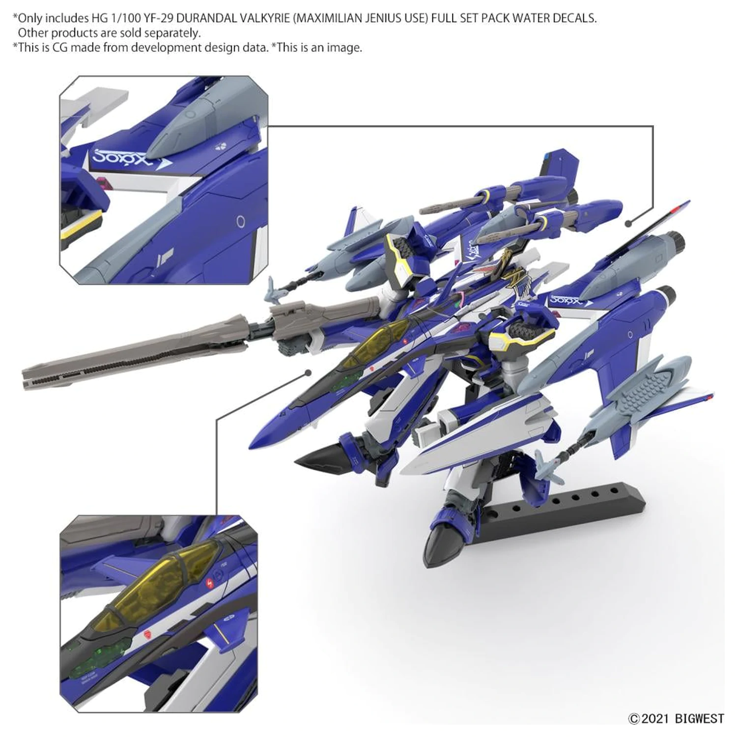 Macross HG 1/100 YF-29 Durandal Valkyrie Pełny Zestaw Wodnych Naklejek Zestaw Modelowy zdjęcie produktu