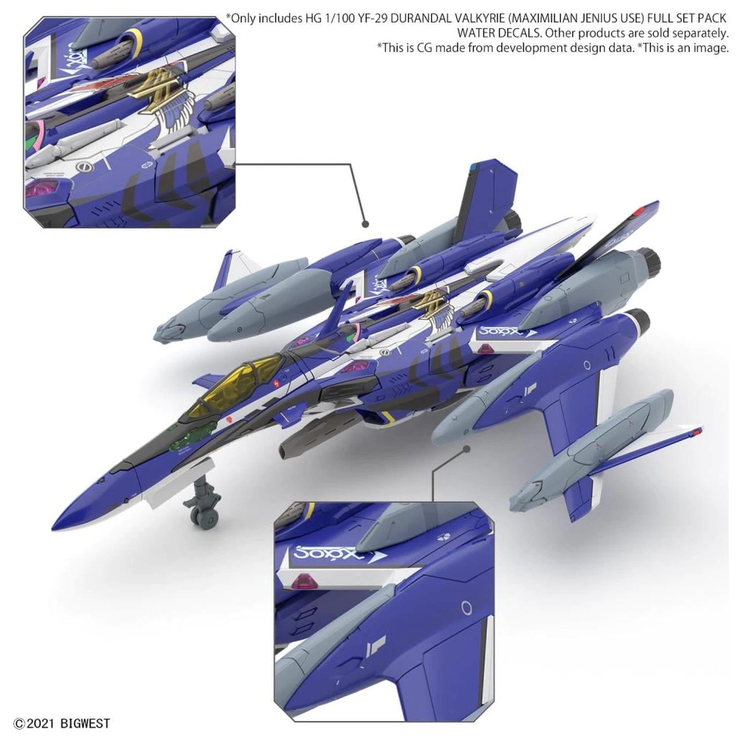 Macross HG 1/100 YF-29 Durandal Valkyrie Pełny Zestaw Wodnych Naklejek Zestaw Modelowy zdjęcie produktu