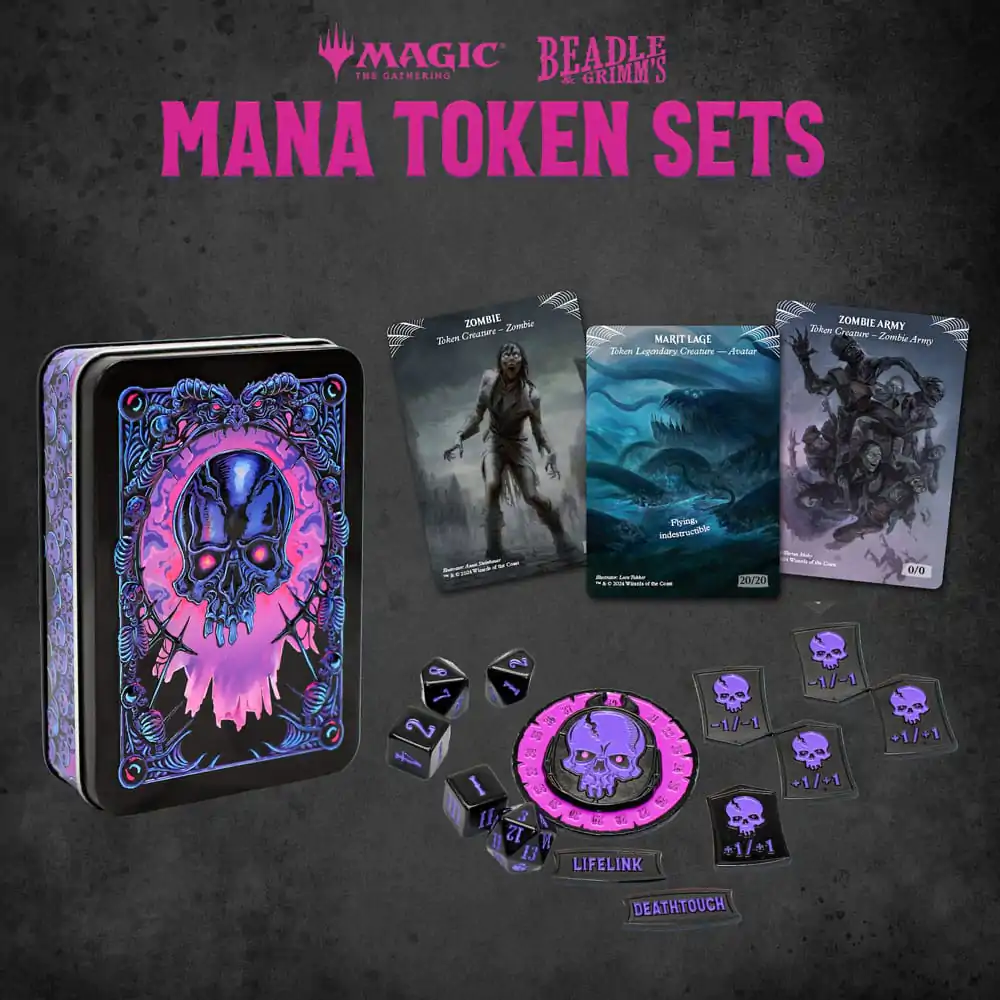 Magic the Gathering Zestaw Kości i Żetonów Black Mana zdjęcie produktu