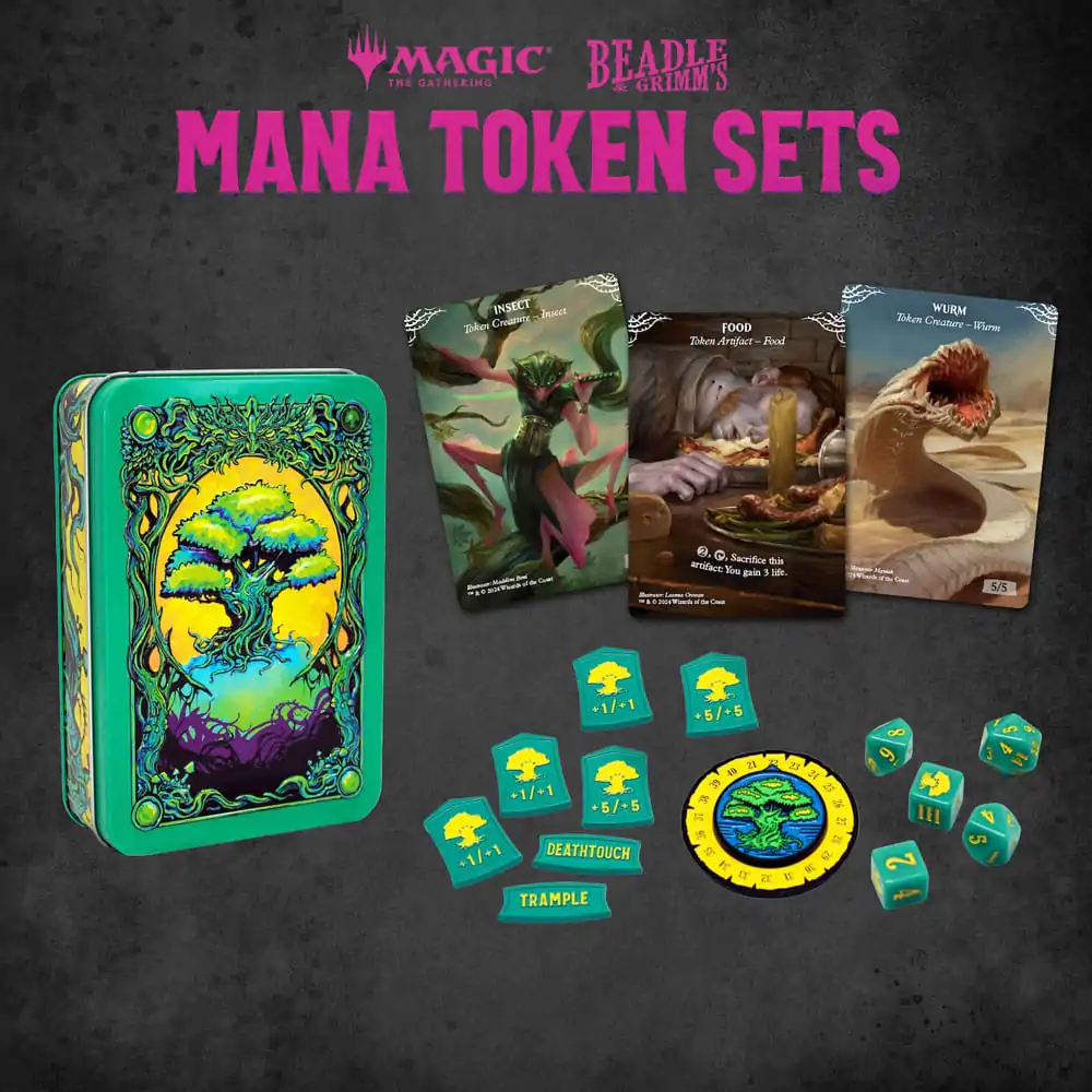 Magic the Gathering Zestaw Kości i Żetonów Green Mana zdjęcie produktu