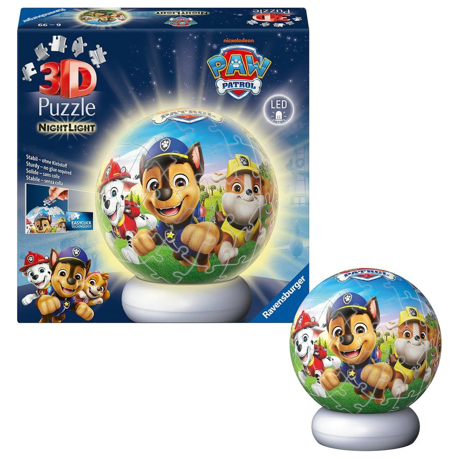 Paw Patrol 3D Nocna lampka puzzle ball 74 szt. zdjęcie produktu