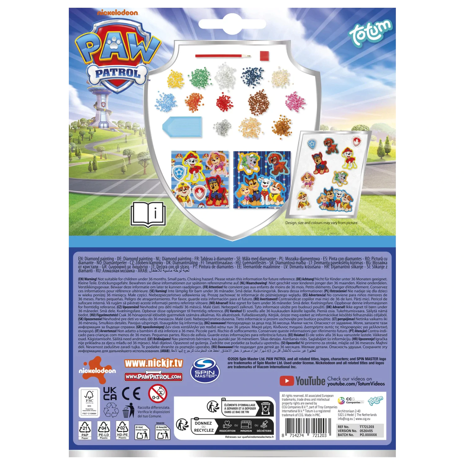 Paw Patrol Best Team diamentowe malowanie naklejek, 9-pak zdjęcie produktu