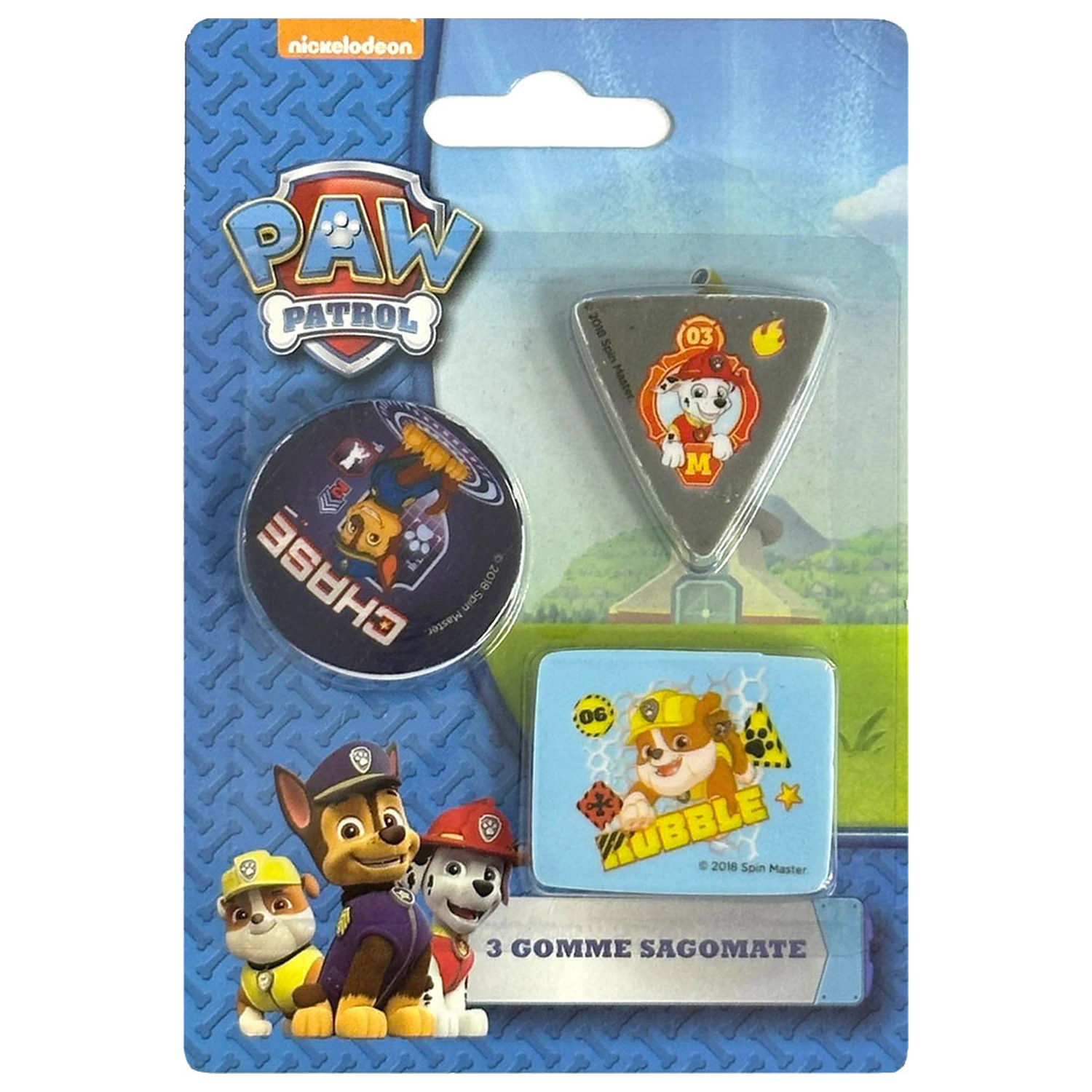 Zestaw 3 gumek Paw Patrol Boys w kształcie zdjęcie produktu