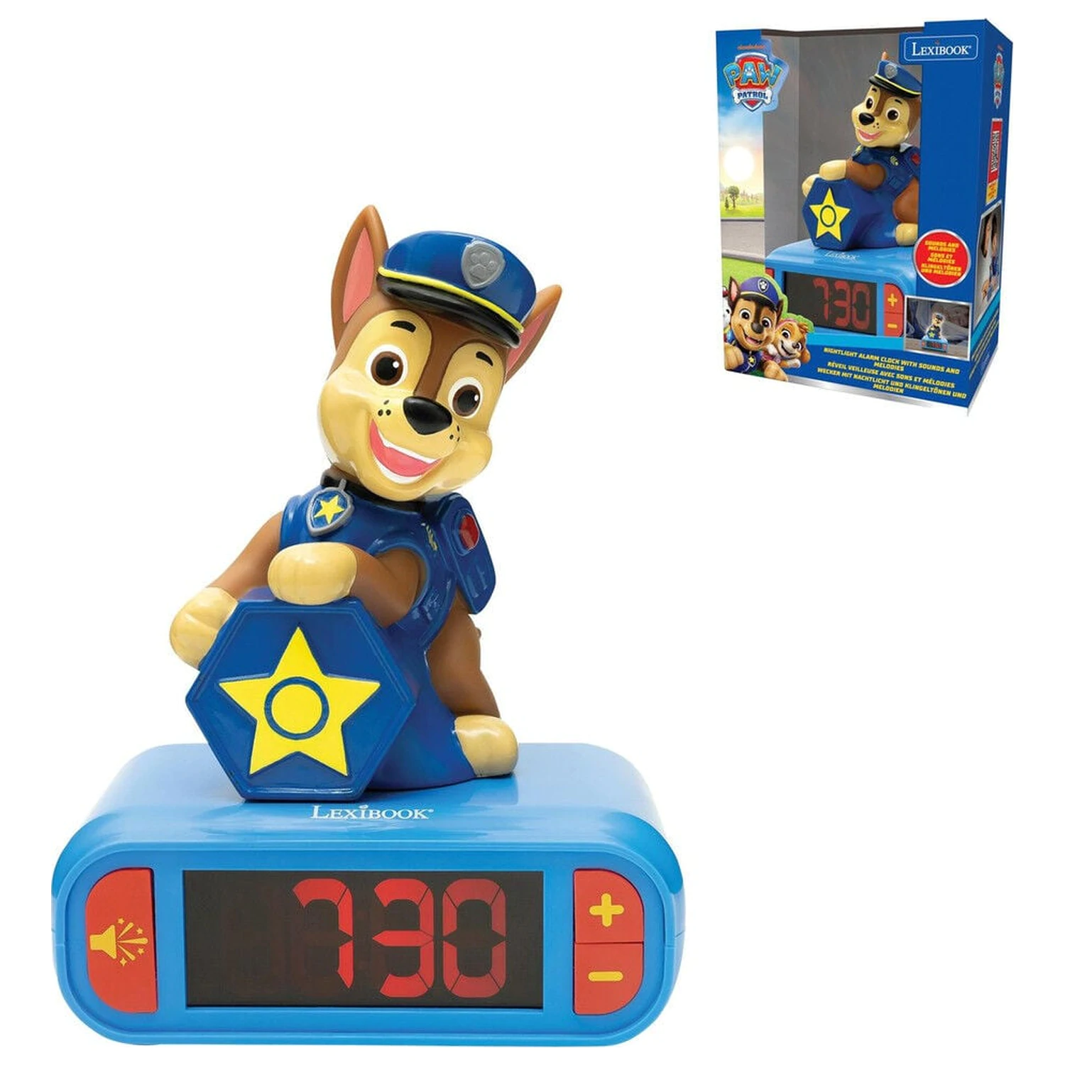 Paw Patrol Chase cyfrowy budzik lampka nocna 3D zdjęcie produktu