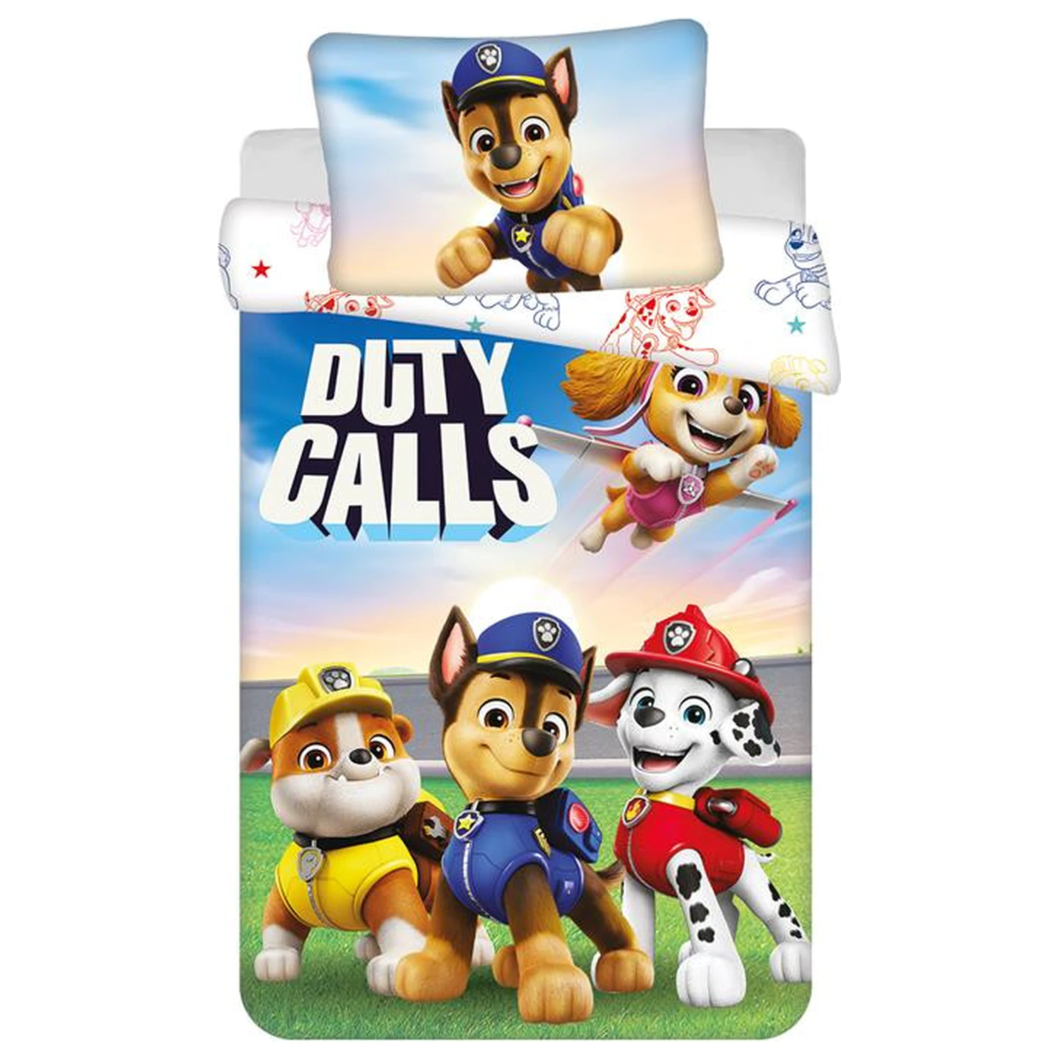 Paw Patrol Duty Calls poszwa na kołdrę dla dzieci, przedszkolna zdjęcie produktu
