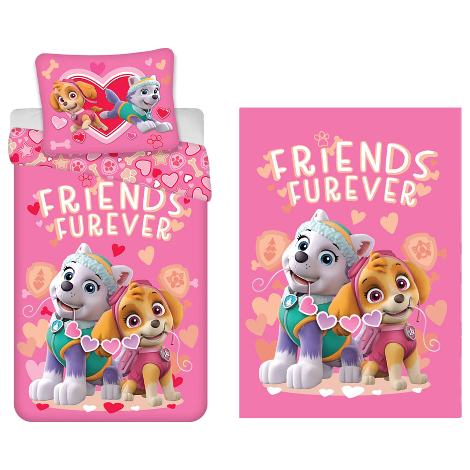 Paw Patrol Friends Furever Kids, przedszkolna poszwa na kołdrę i zestaw polarowych koców zdjęcie produktu