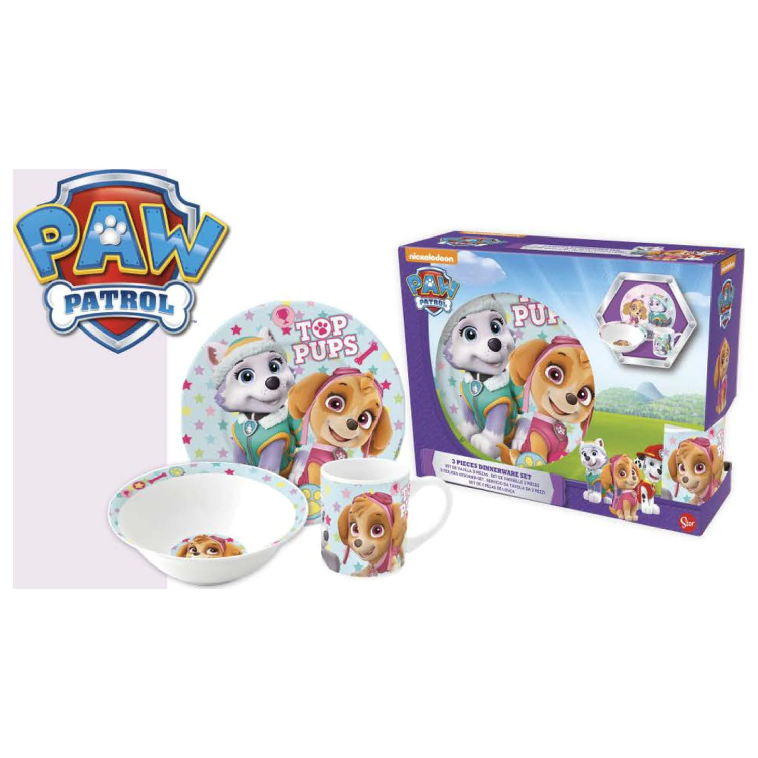 Paw Patrol Girl Stars porcelanowy zestaw naczyń obiadowych zdjęcie produktu