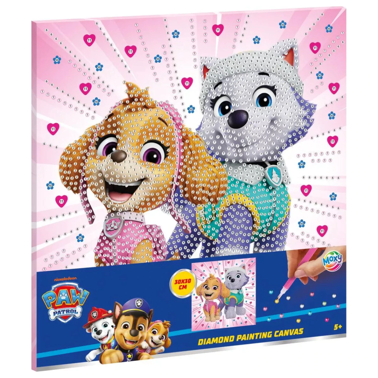 Zestaw do malowania diamentami Paw Patrol Girls Power Diamond Painting na płótnie 30x30 cm zdjęcie produktu