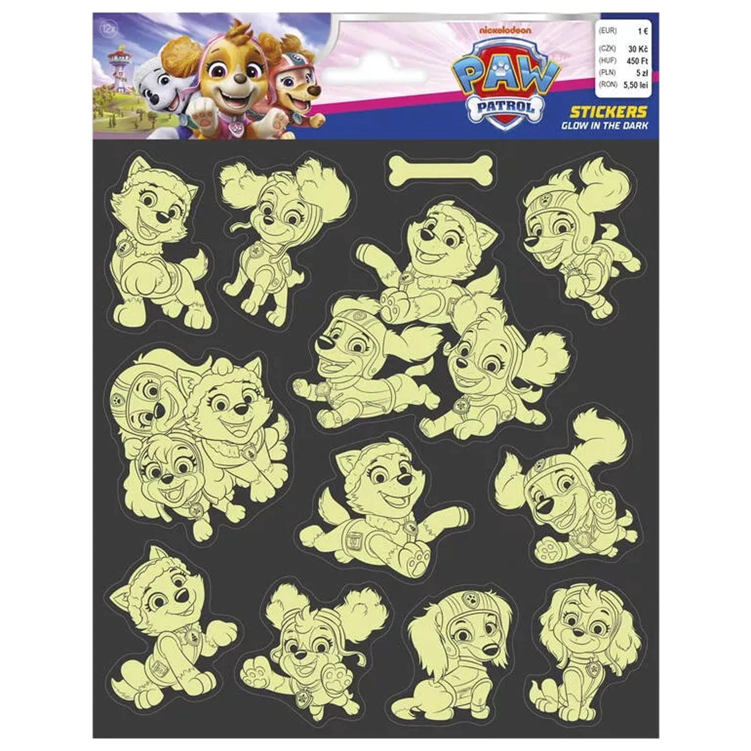 Świecąca w ciemności naklejka PAW Patrol Girls zdjęcie produktu