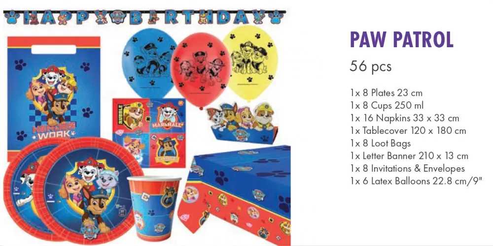 Paw Patrol Zestaw Imprezowy 56 Elementów zdjęcie produktu