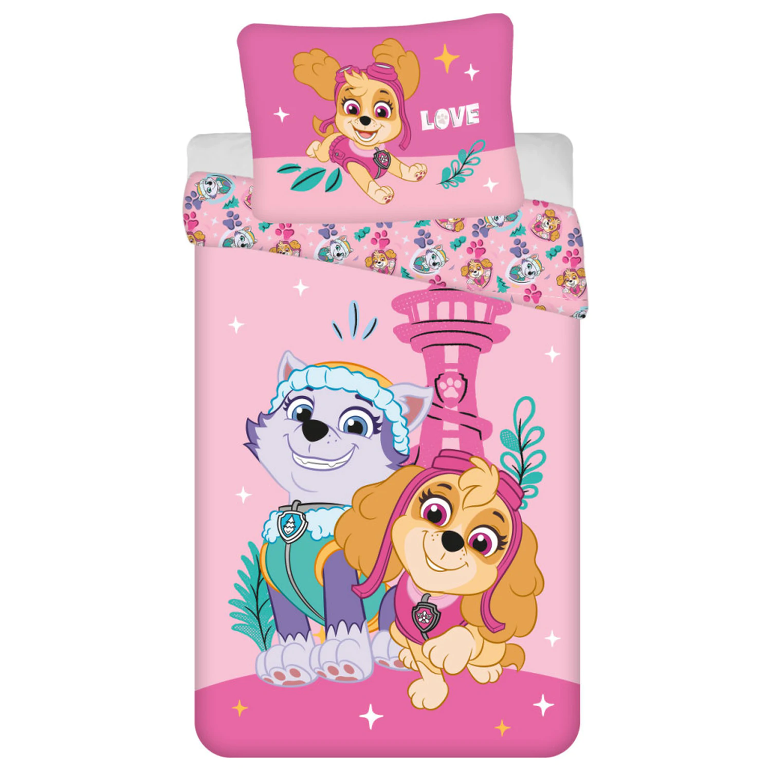 Paw Patrol Pink Love Poszewka na kołdrę z mikrofibry zdjęcie produktu