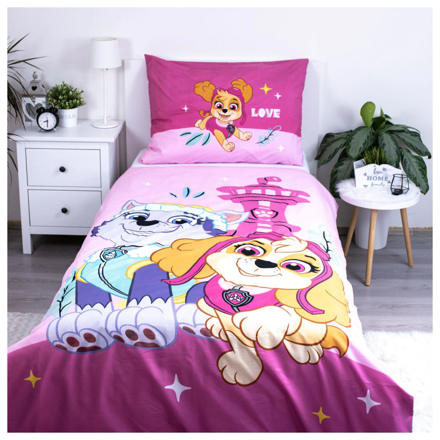 Paw Patrol Pink Love Poszewka na kołdrę z mikrofibry zdjęcie produktu