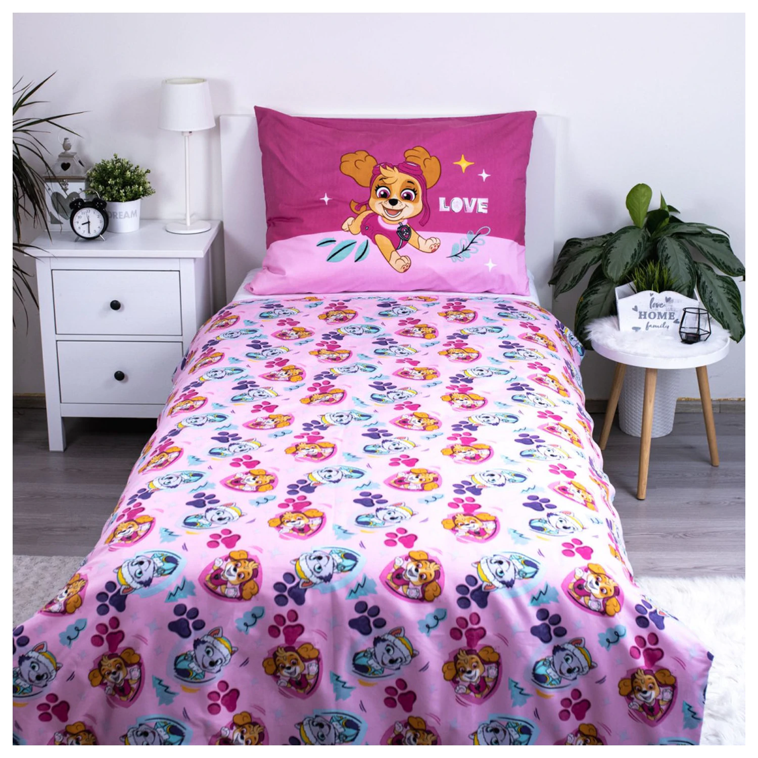 Paw Patrol Pink Love Poszewka na kołdrę z mikrofibry zdjęcie produktu