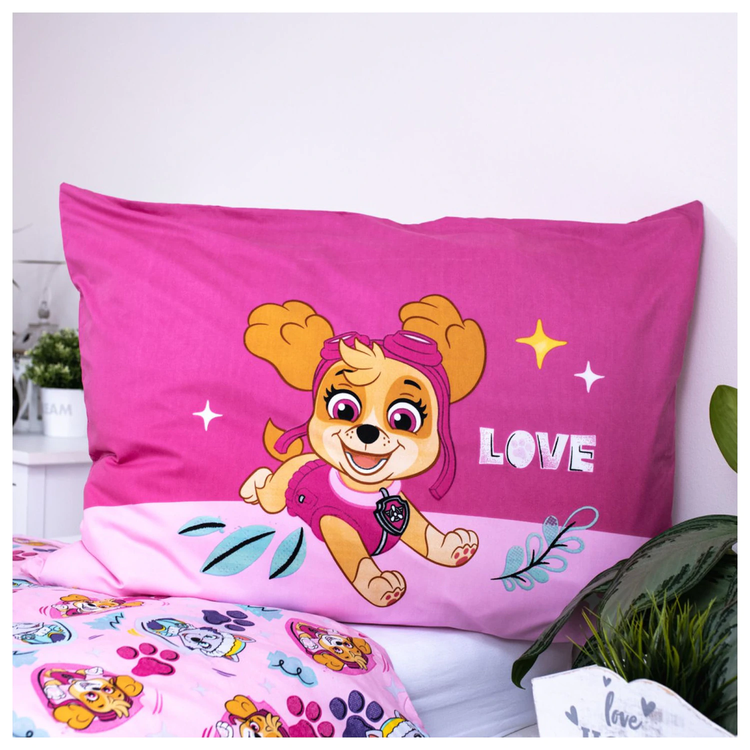 Paw Patrol Pink Love Poszewka na kołdrę z mikrofibry zdjęcie produktu