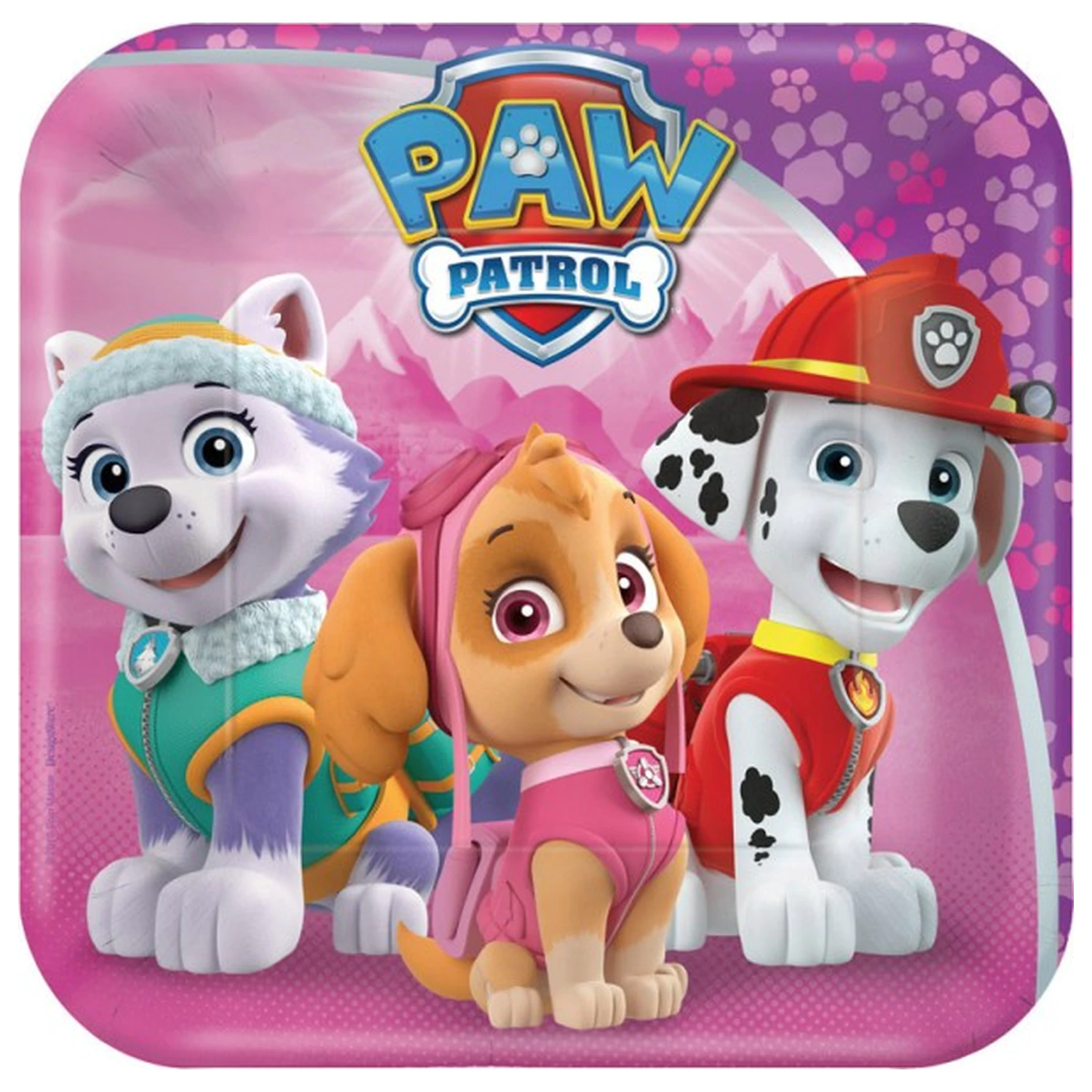 PAW Patrol Różowe talerze papierowe 8-częściowe 18 cm zdjęcie produktu