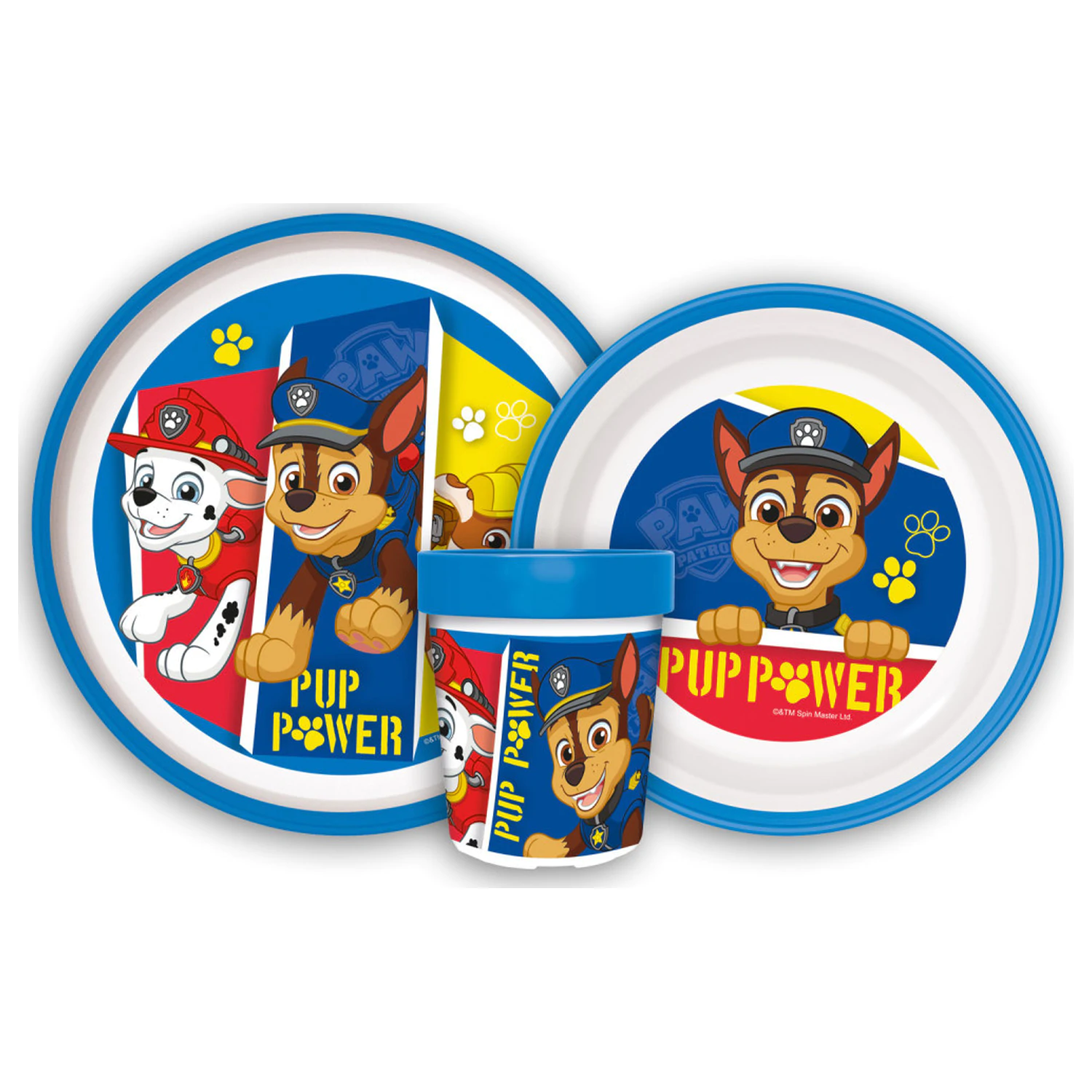 PAW Patrol Pup Power Non-Slip zestaw naczyń do kolacji, Micro Plastic Set zdjęcie produktu