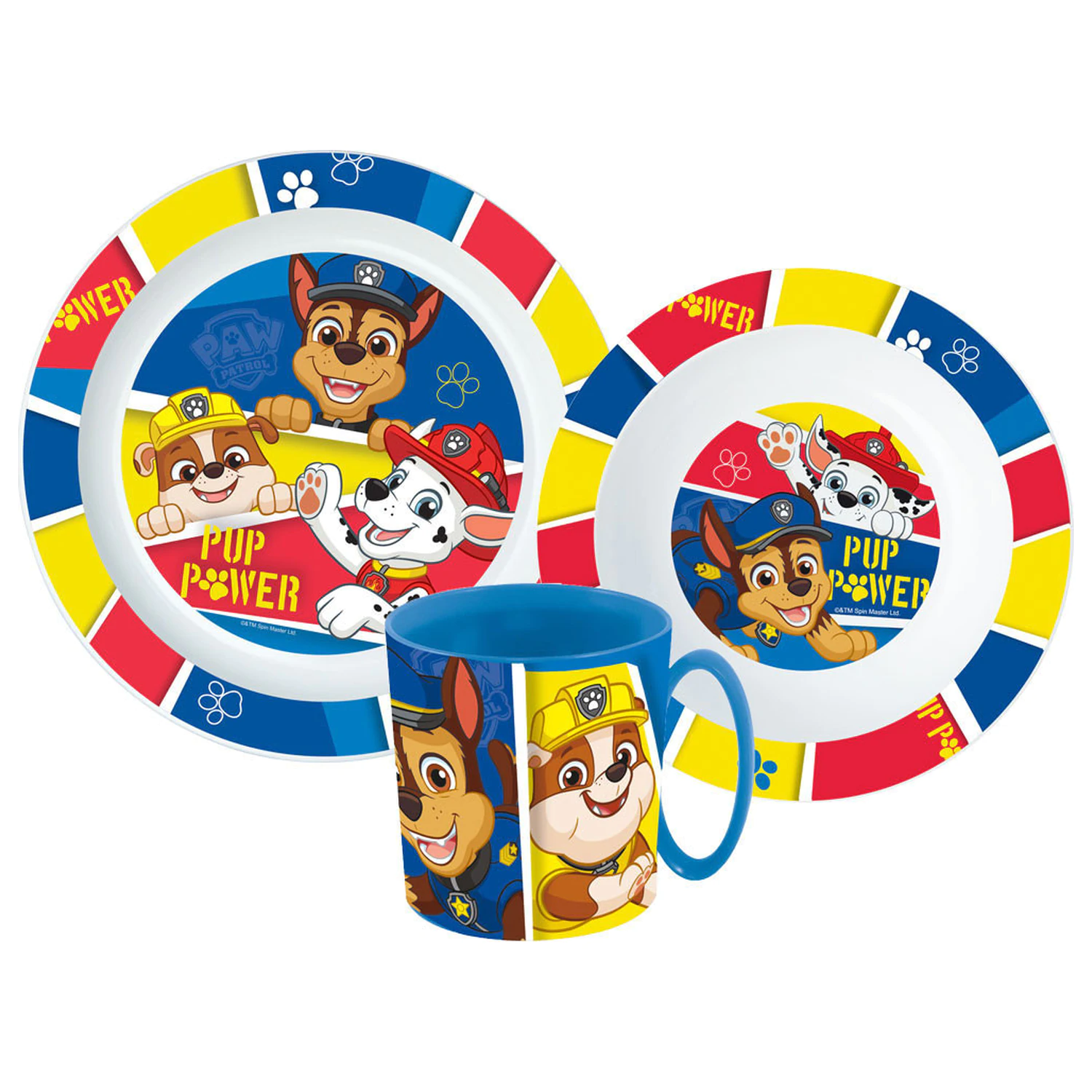 PAW Patrol Pup Power Zestaw naczyń obiadowych, Zestaw z mikro plastiku z kubkiem zdjęcie produktu