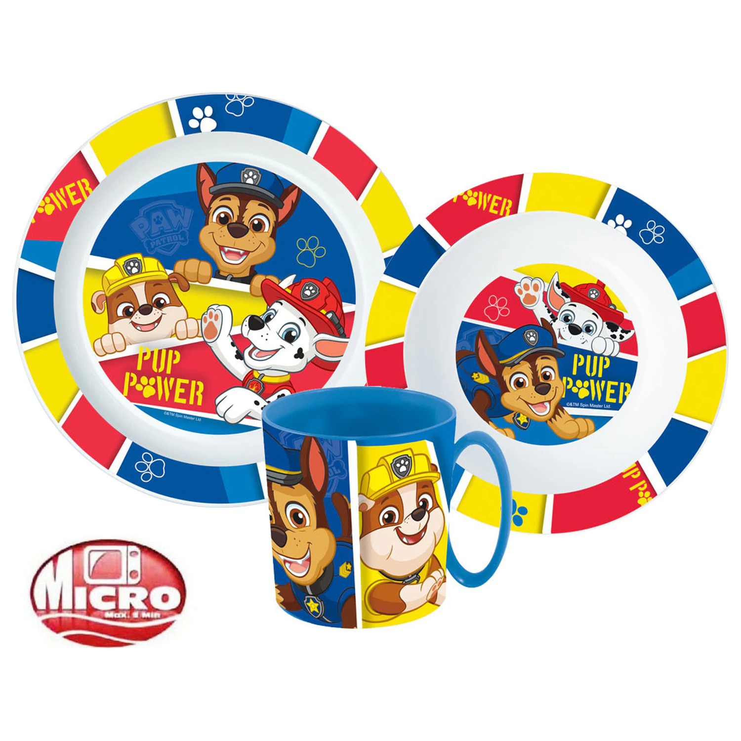 PAW Patrol Pup Power Zestaw naczyń obiadowych, Zestaw z mikro plastiku z kubkiem zdjęcie produktu