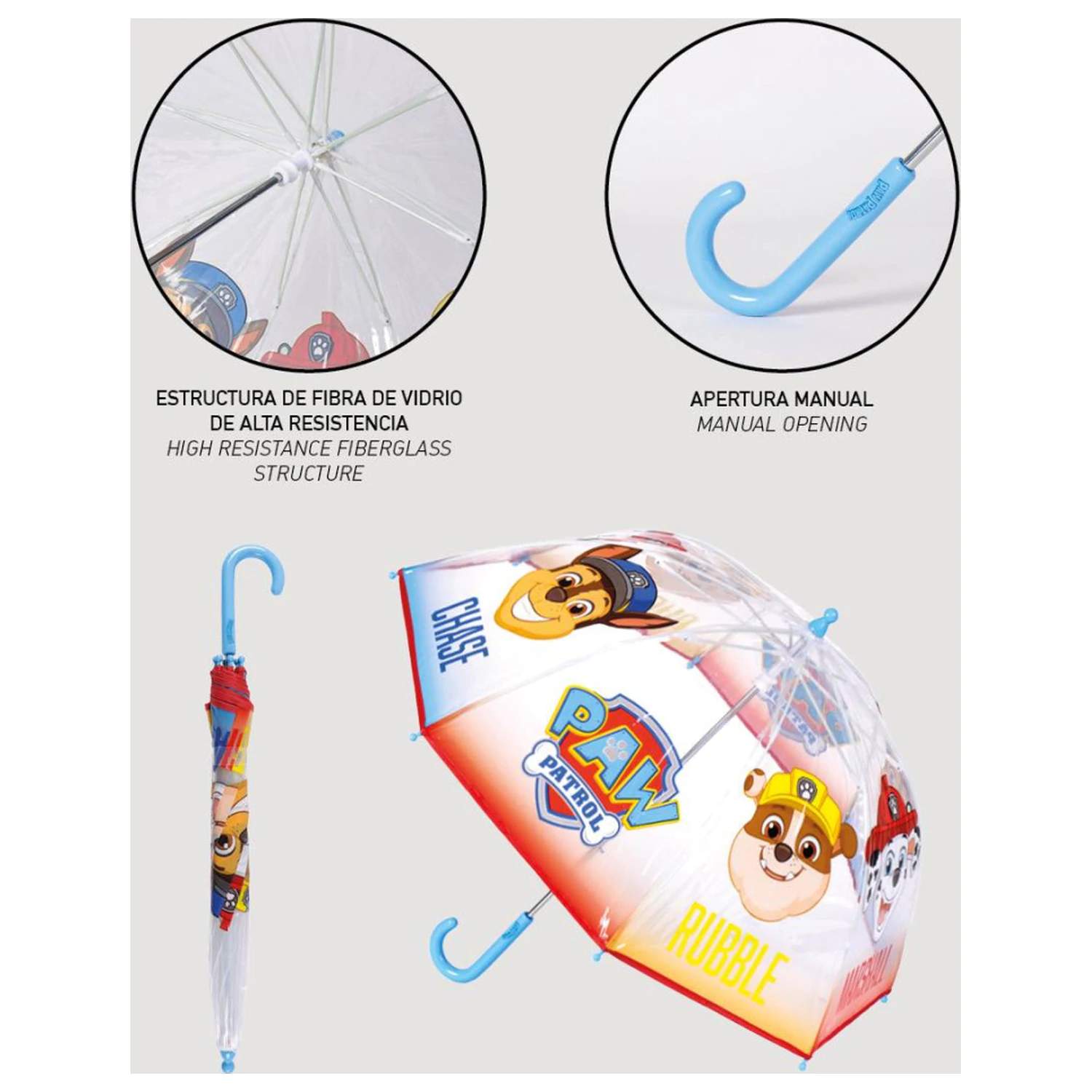 Paw Patrol parasol przeciwdeszczowy dla dzieci Clear Umbrella Ø71 cm zdjęcie produktu