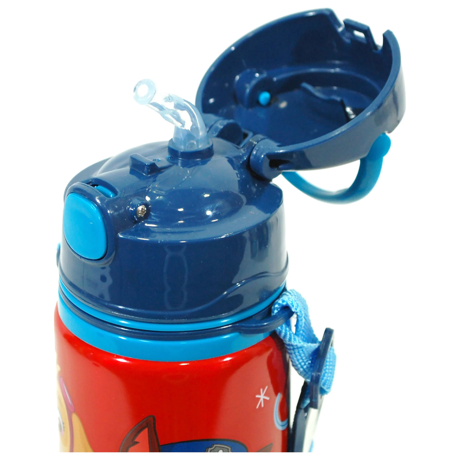 Paw Patrol Czerwona aluminiowa butelka ze słomką z haczykiem 600 ml zdjęcie produktu